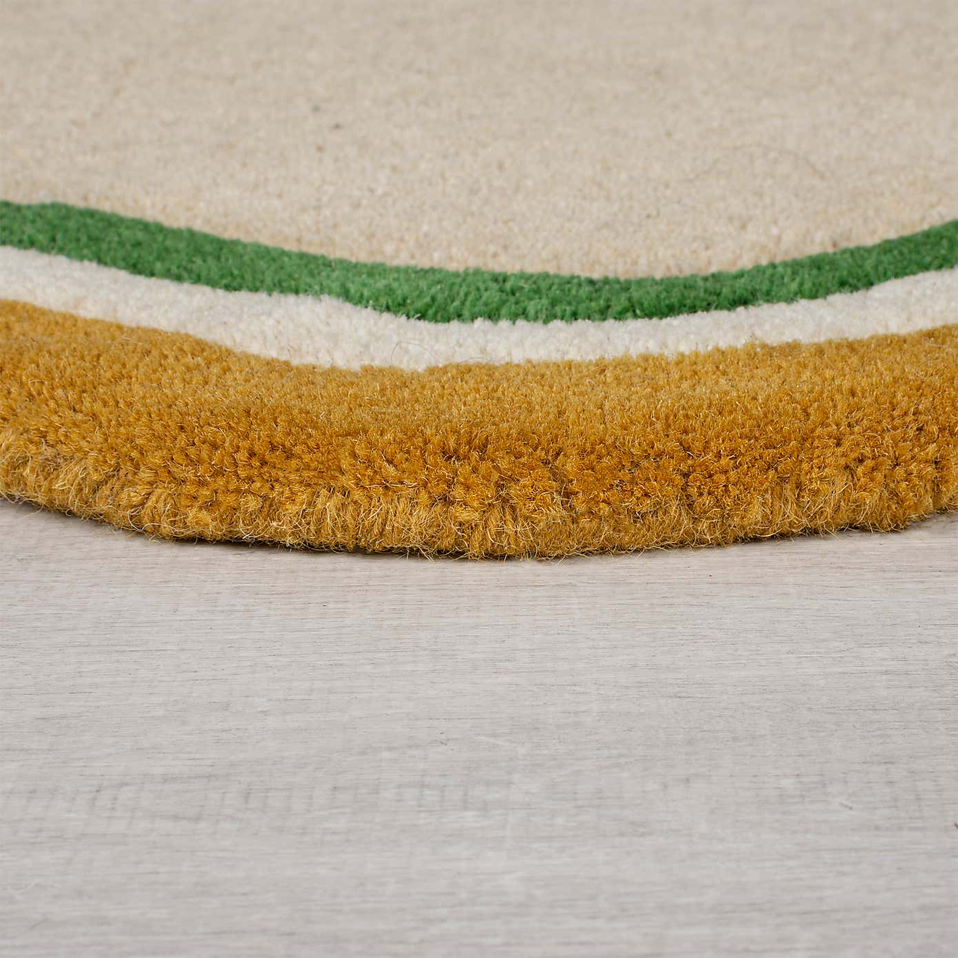 Elements Wave Natural Border Wool Rug