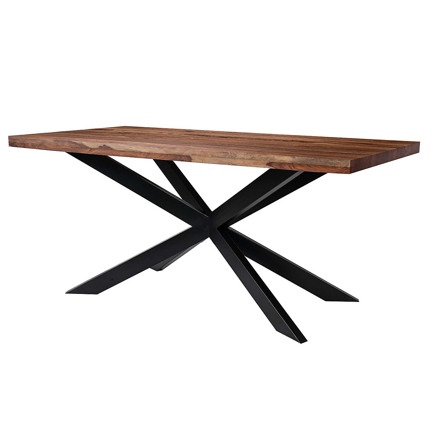 Indus Valley Logan 6 Seater Dining Table With 6 Faux Leather Chairs