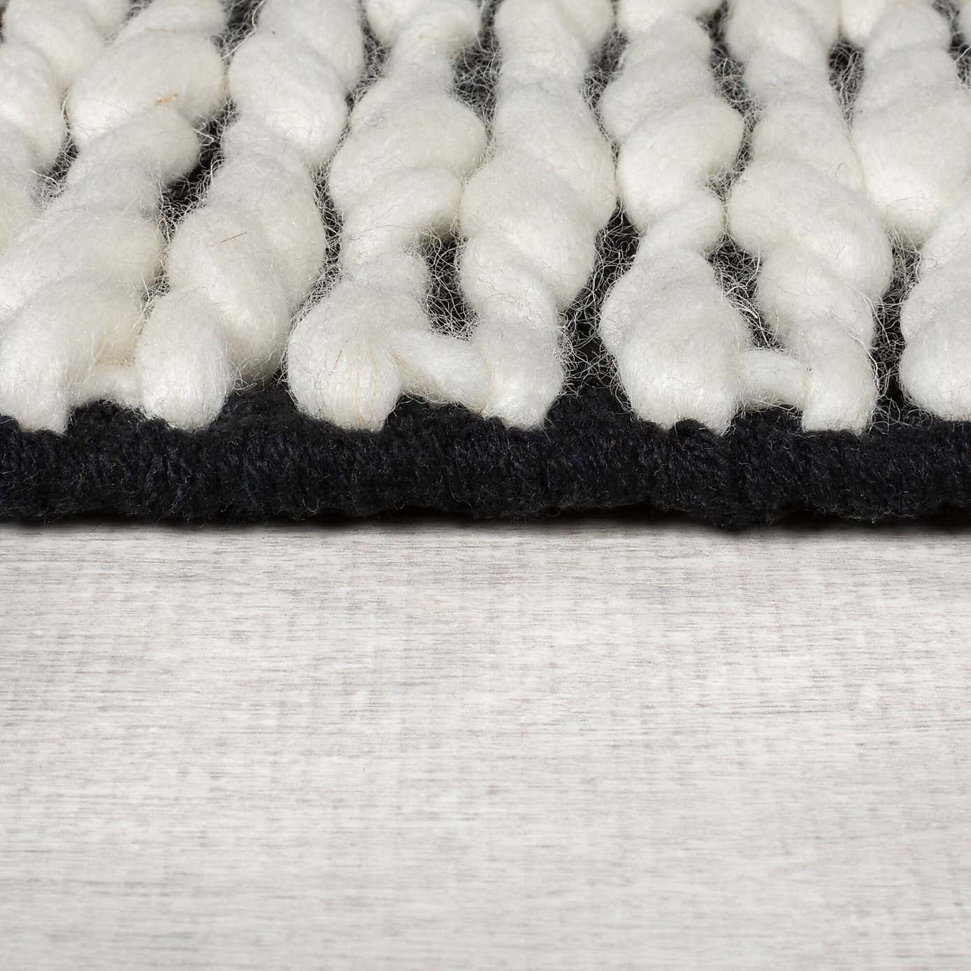 Braided Wool Textured Monochrome Runner