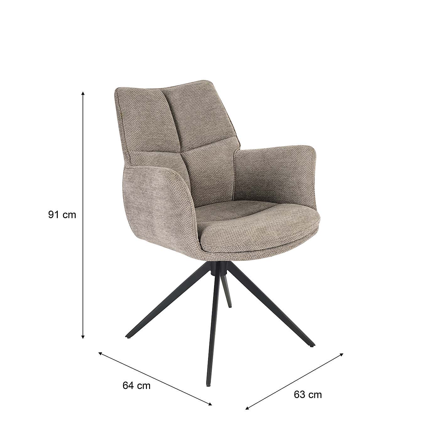 Indus Valley Camden Swivel Dining Chair, Chenille