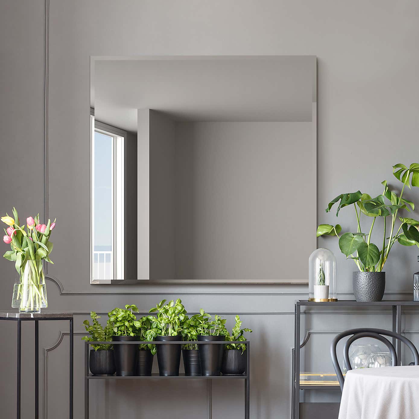 Moderni Bevelled Square Wall Mirror