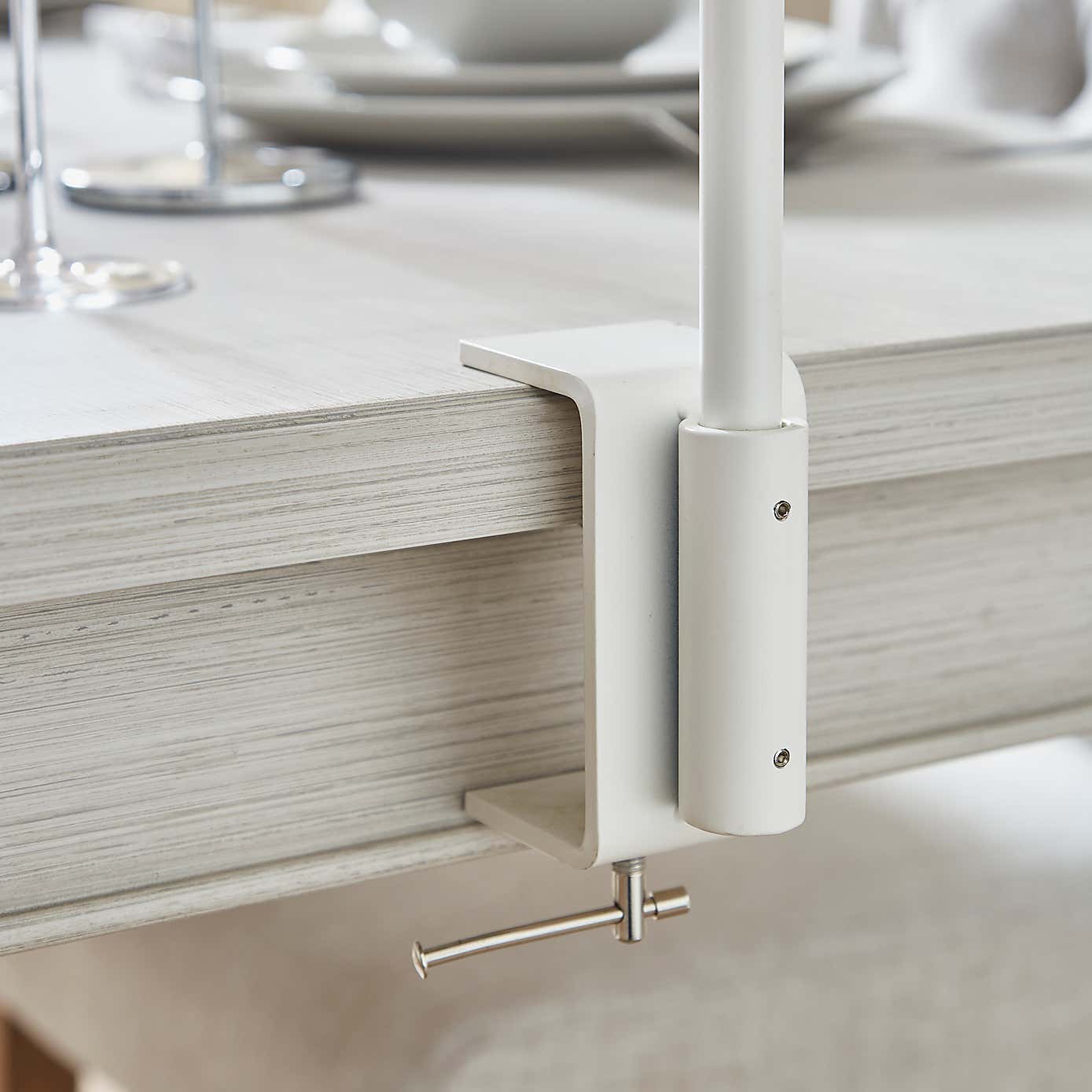 Artificial White Hanging Plan Over Table Display