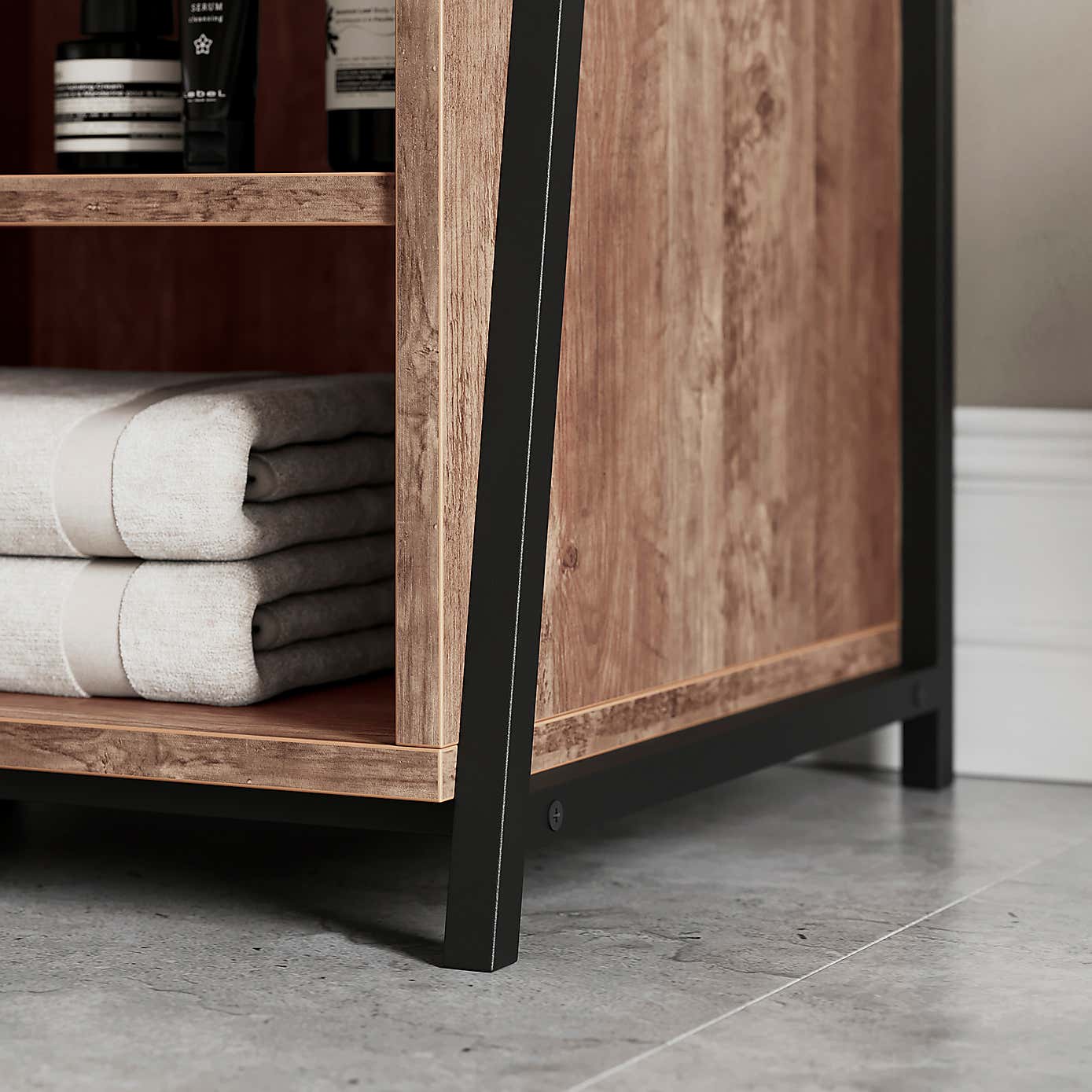 Fulton Bathroom Storage Cabinet, Pine Effect