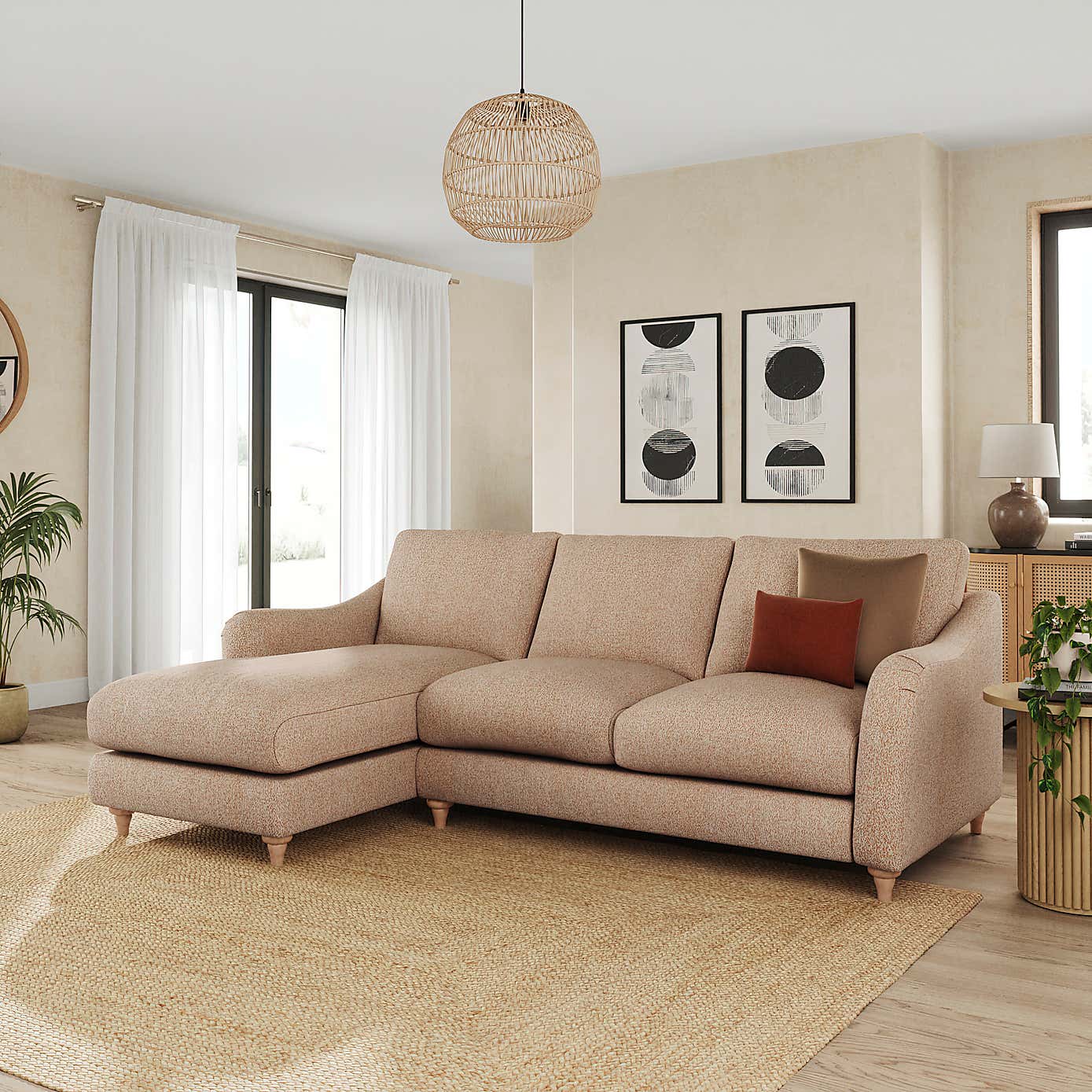 Hattie Cosy Weave Corner Chaise Sofa