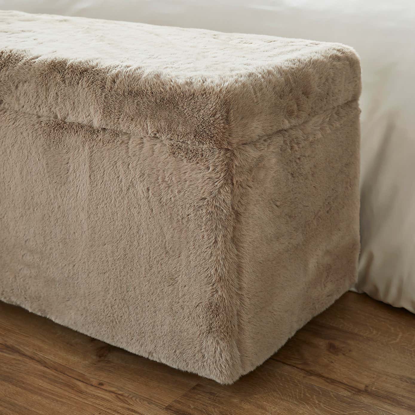 Elysia End of Bed Ottoman, Faux Fur