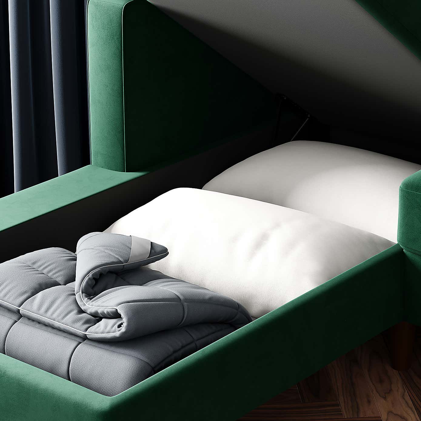 Zoe 4 Seater Corner Double Sofa Bed, Velvet