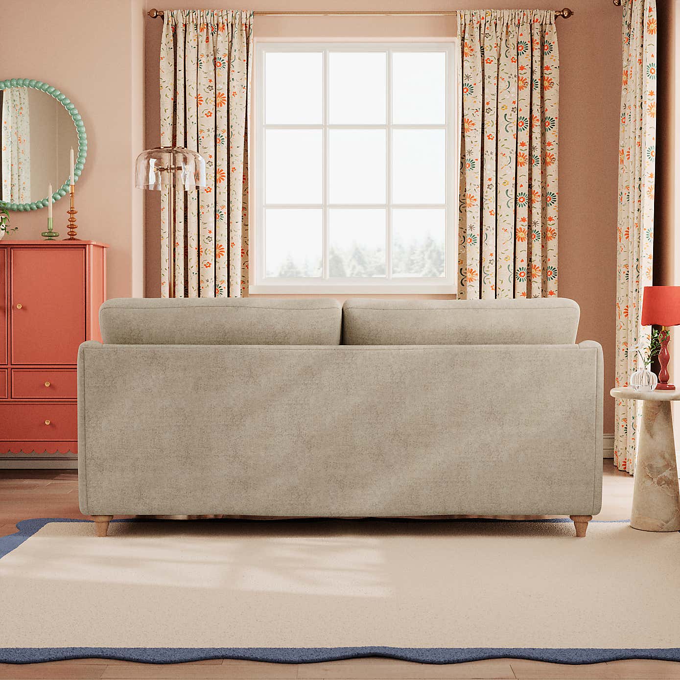 Hattie Tonal Plush Chenille 3 Seater Sofa