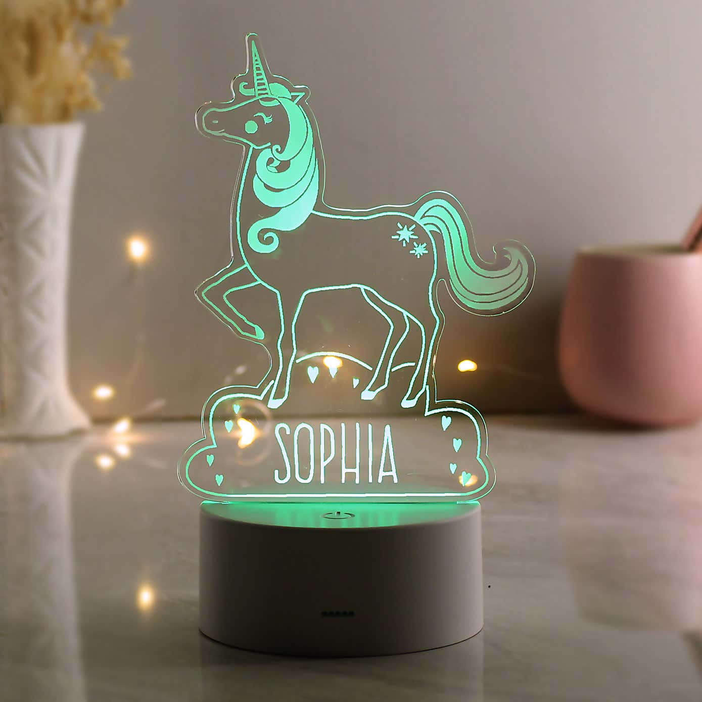 Personalised Unicorn Colour Changing Night LED Light