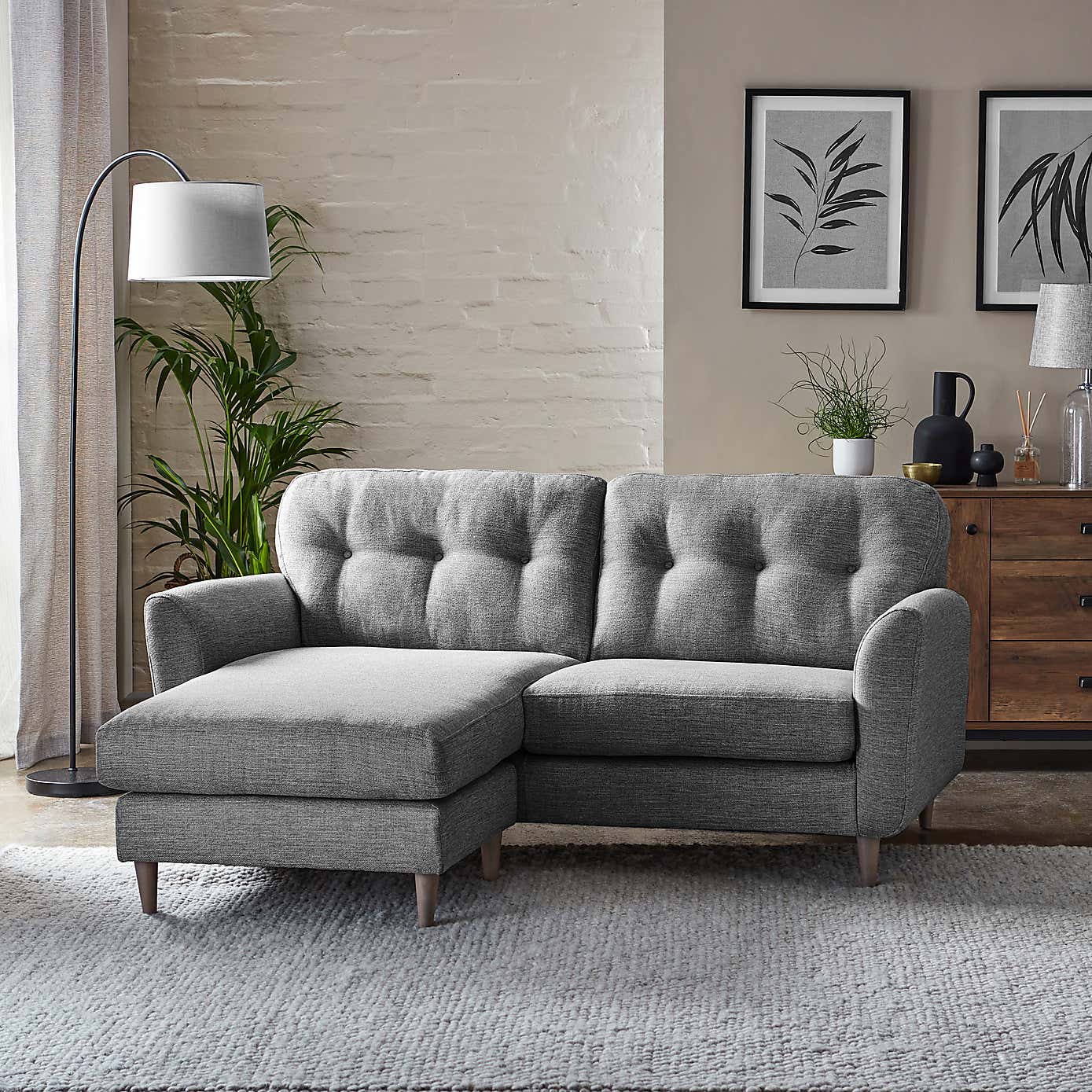 Sven Tonal Weave Corner Chaise Sofa