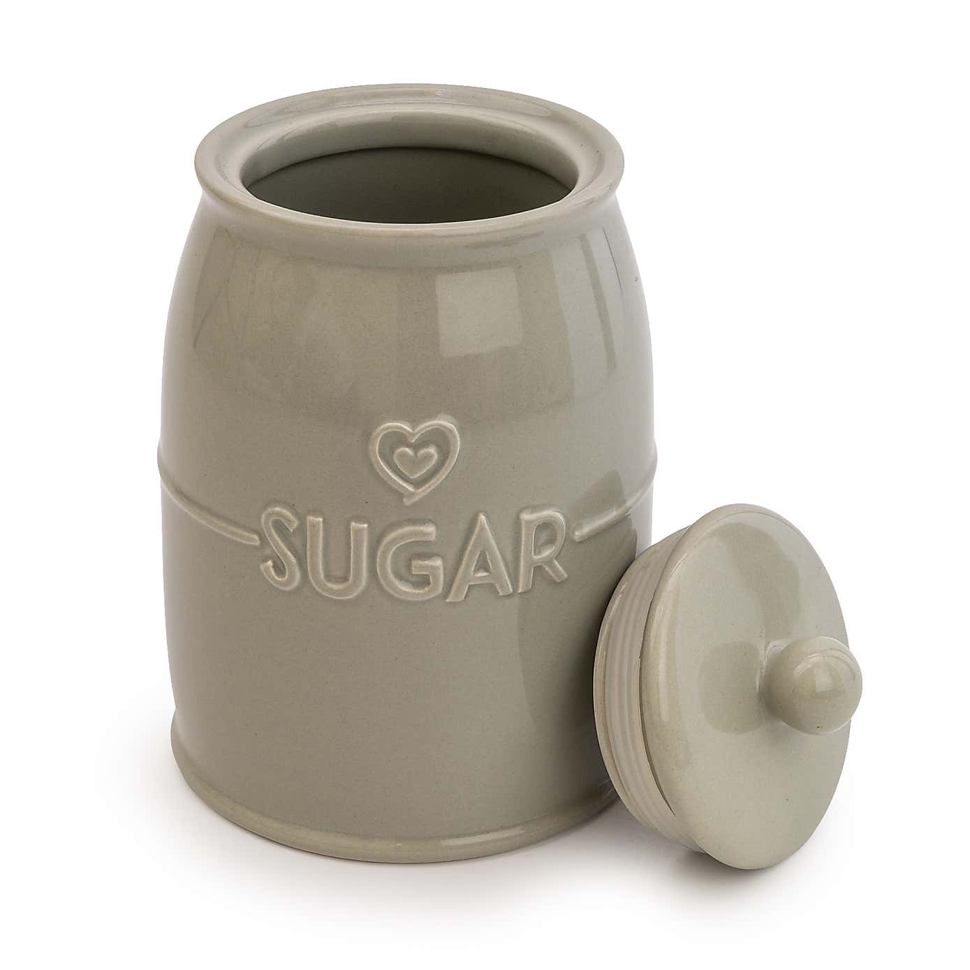 White Hearts Tea Canister