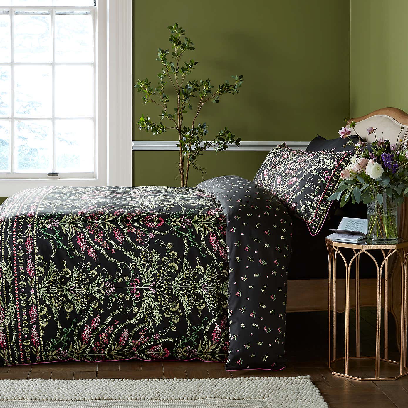 Dorma Botanical Panel Duvet Cover & Pillowcase Set