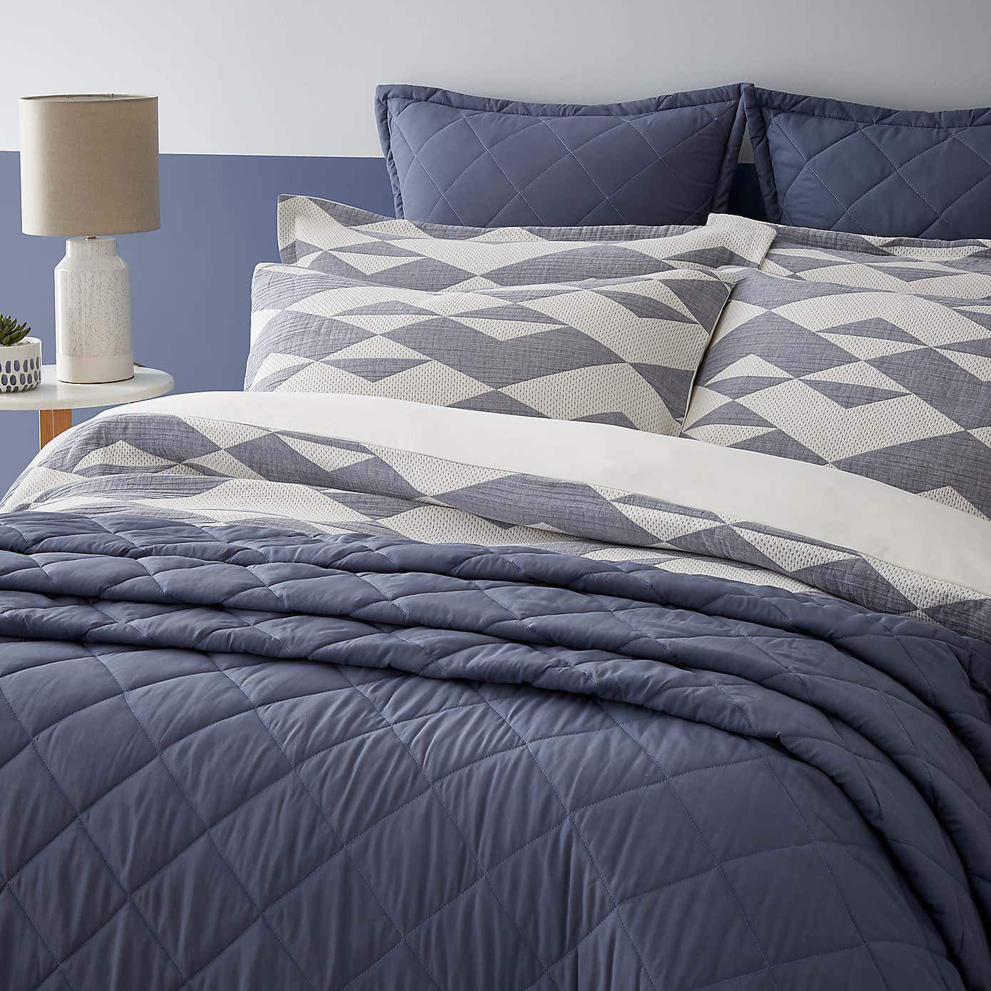 Kai Geo Polycotton Duvet Cover and Pillowcase Set