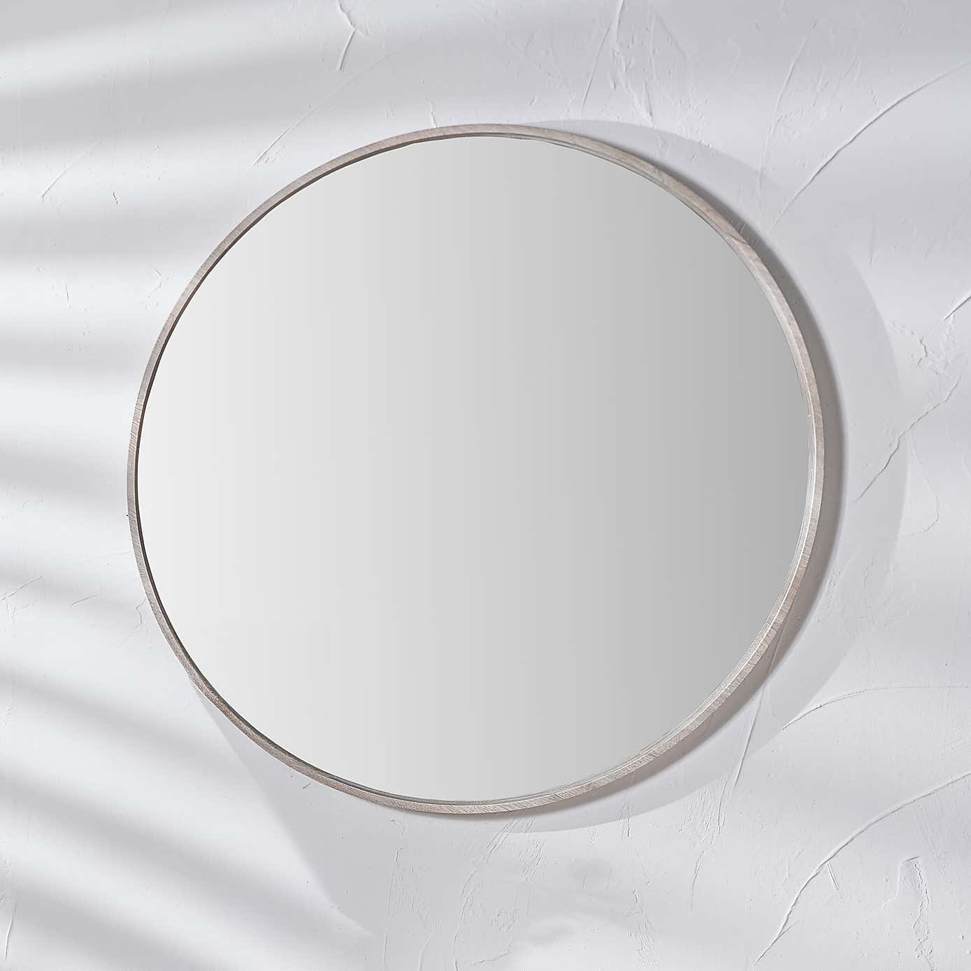 Wood Round Mirror