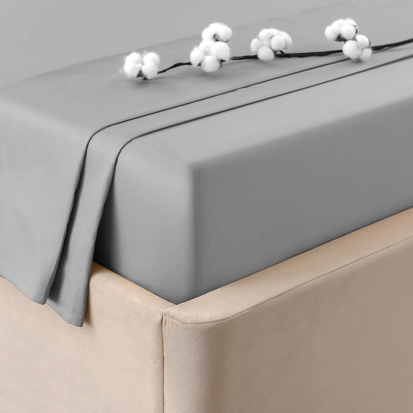 Dorma 300 Thread Count 100% Cotton Sateen Plain Flat Sheet