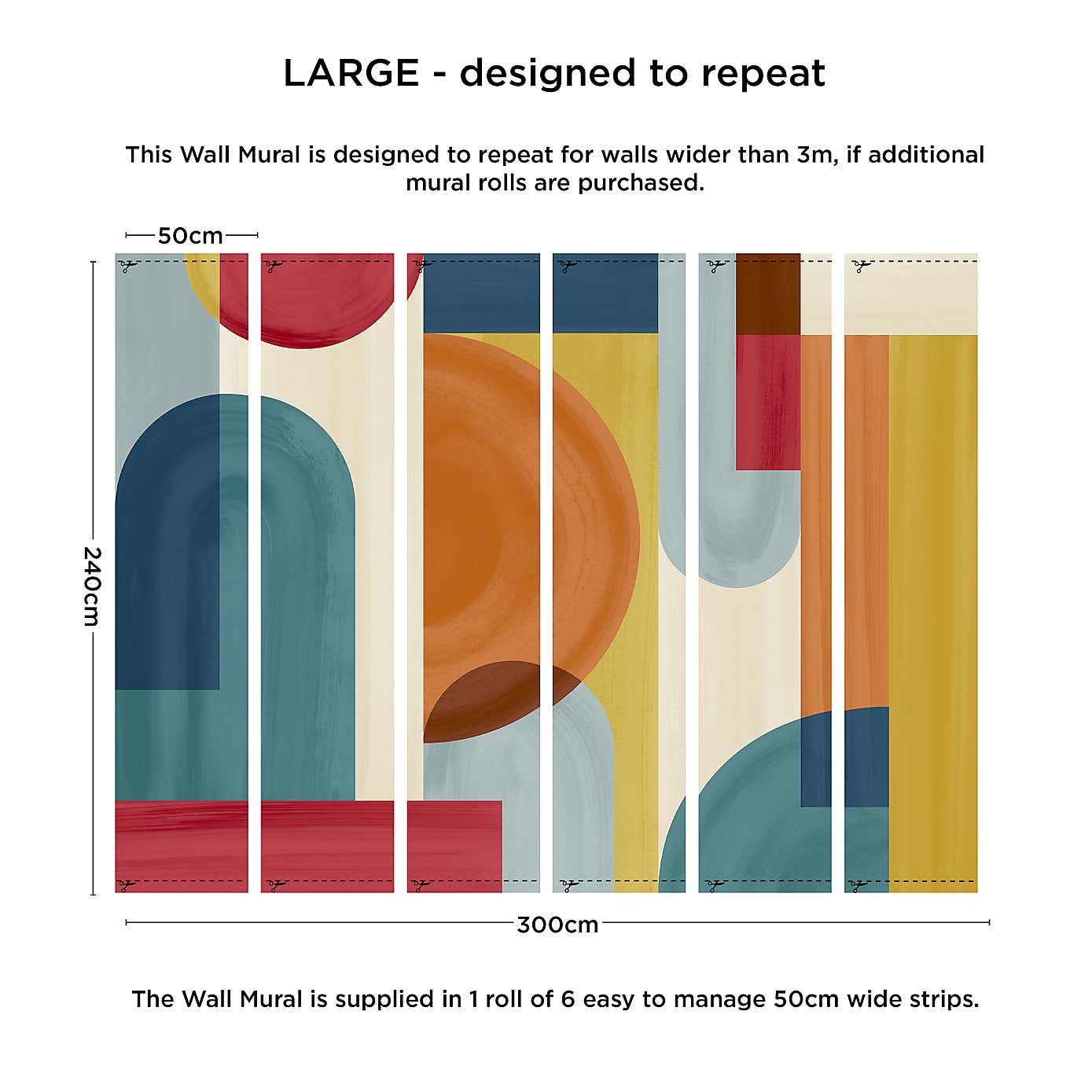 Bright Textured Geometric Wall Mural