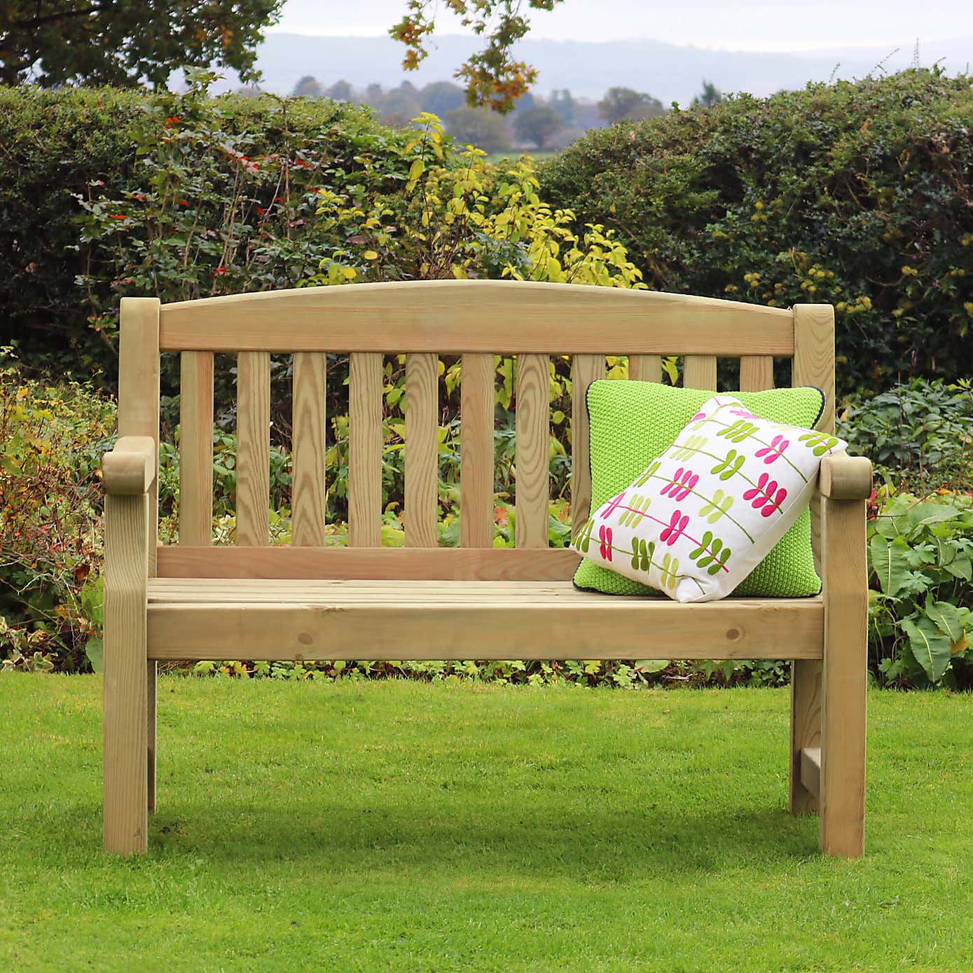 Emily 2 Seater Bench with Seat Pad