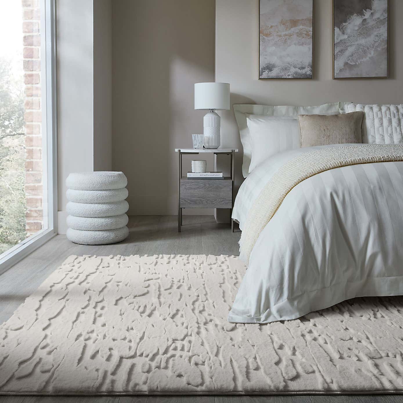 Adina Faux Fur Abstract Luxe Rug