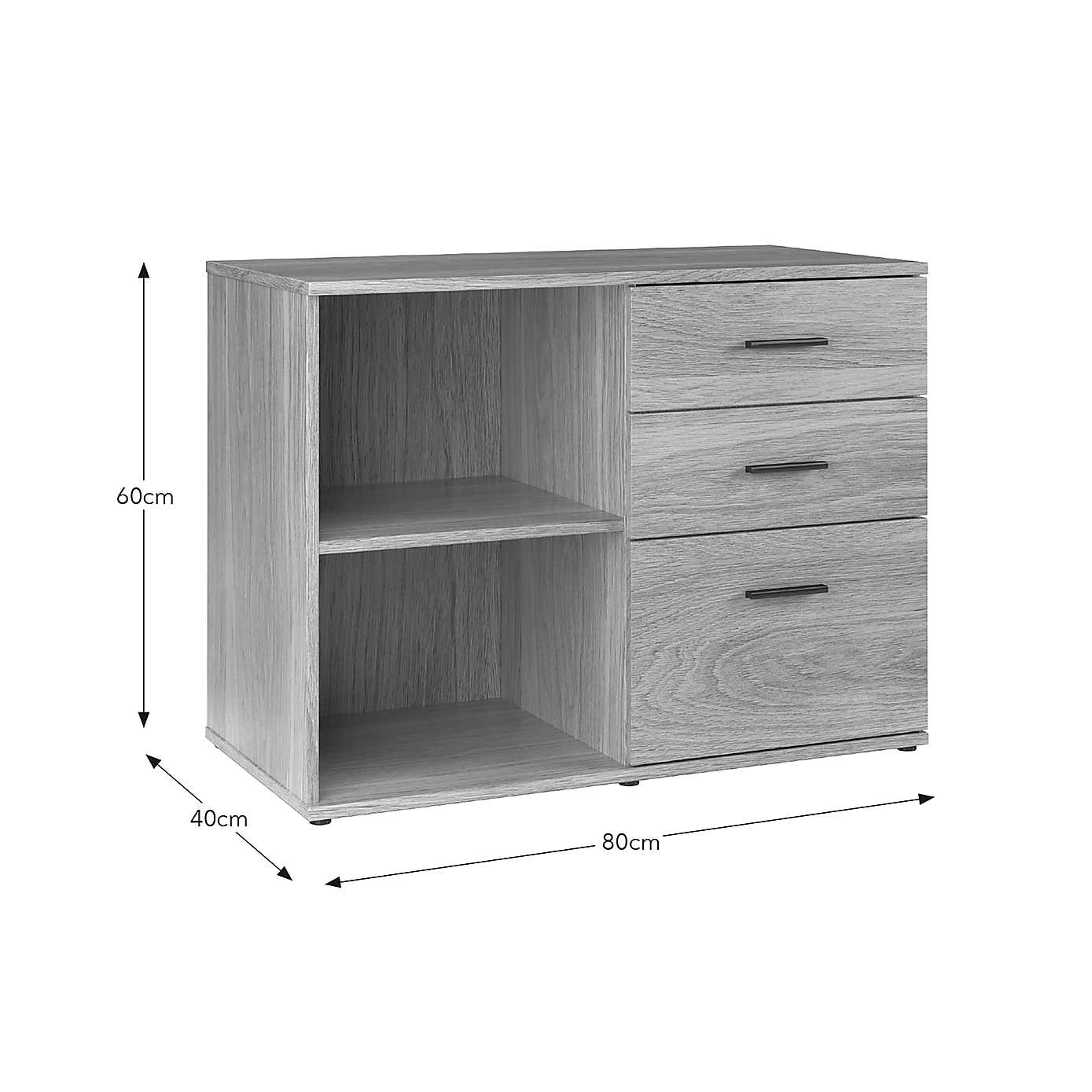 Edison Storage Cabinet, Oak Effect