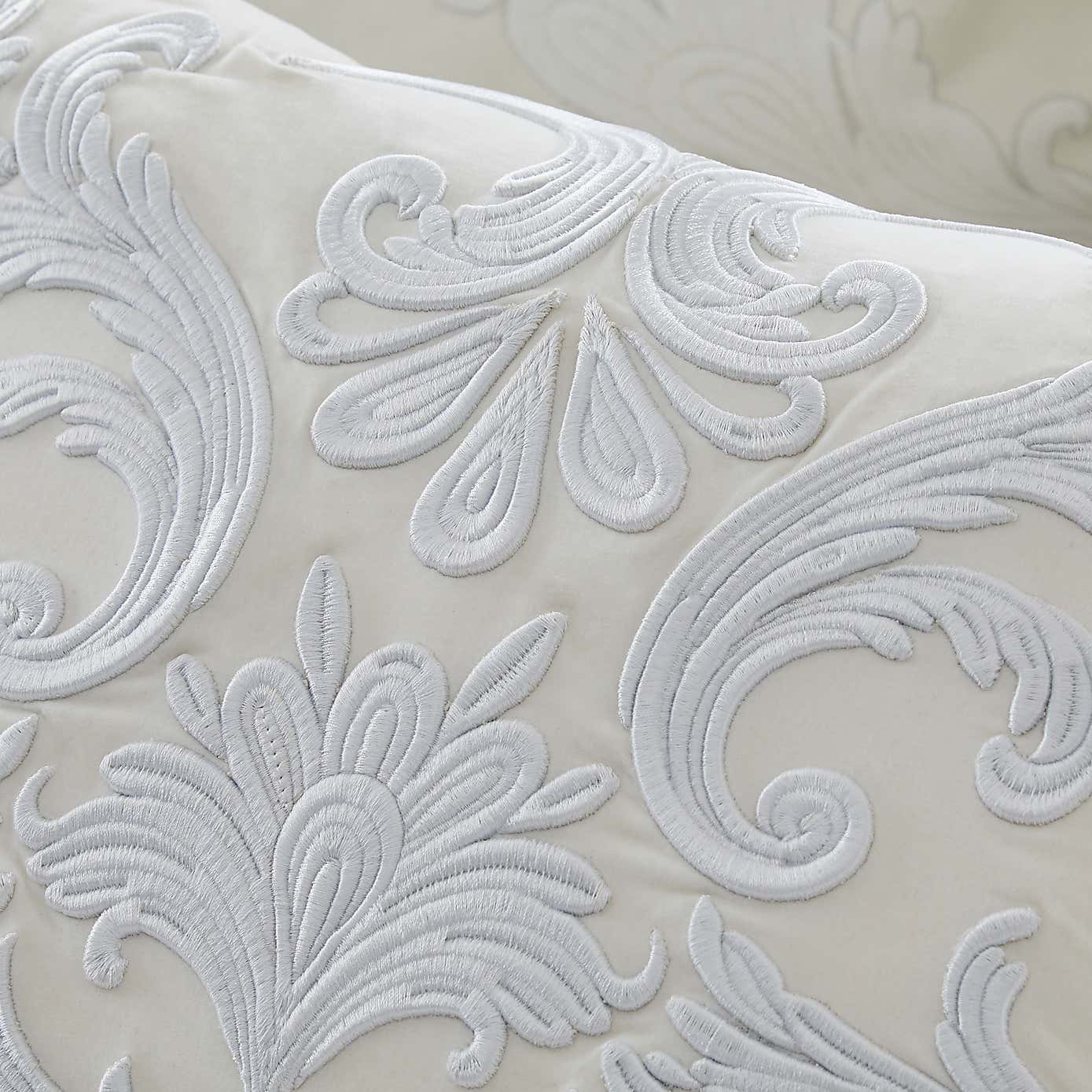 Dorma Acanthus Embroidered Cream Cushion