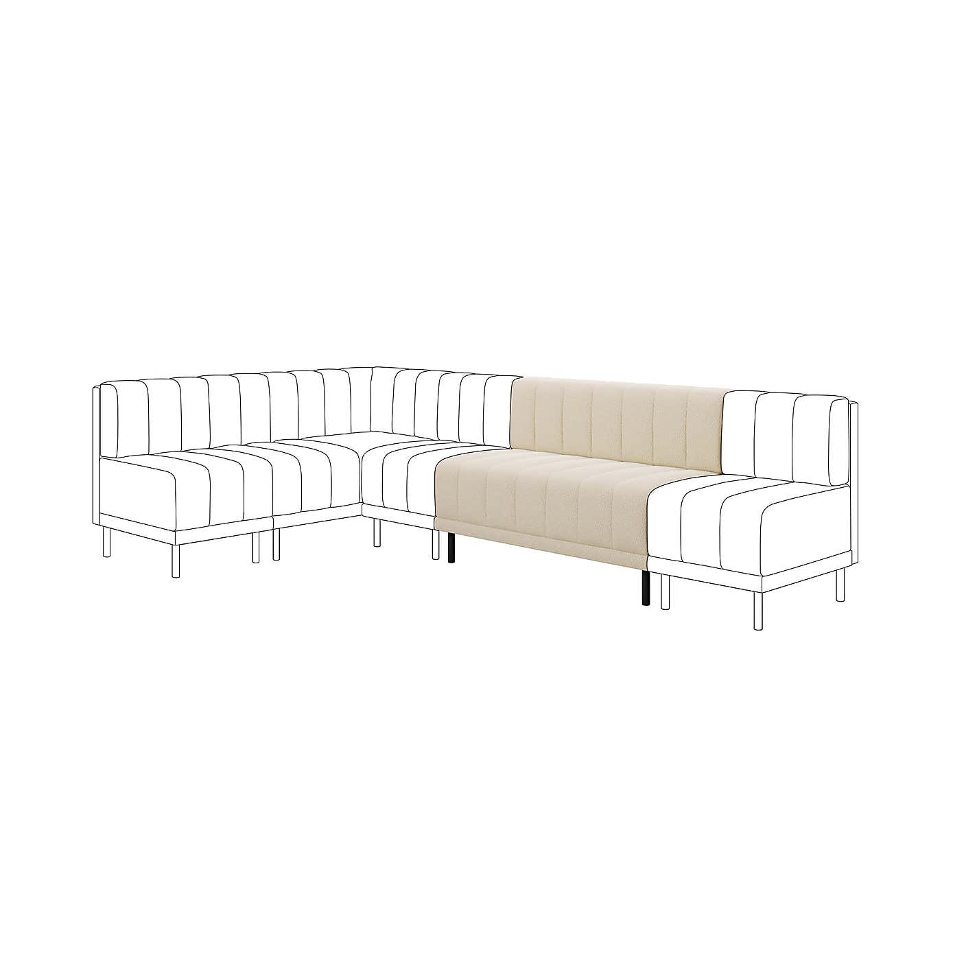 Amali Long Dining Bench, Boucle