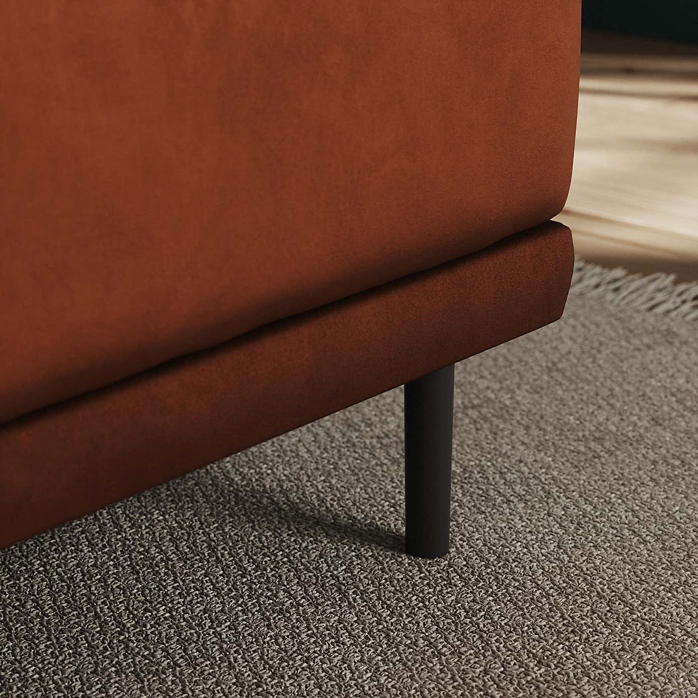 Mae Long Dining Bench, Matte Plush Velvet