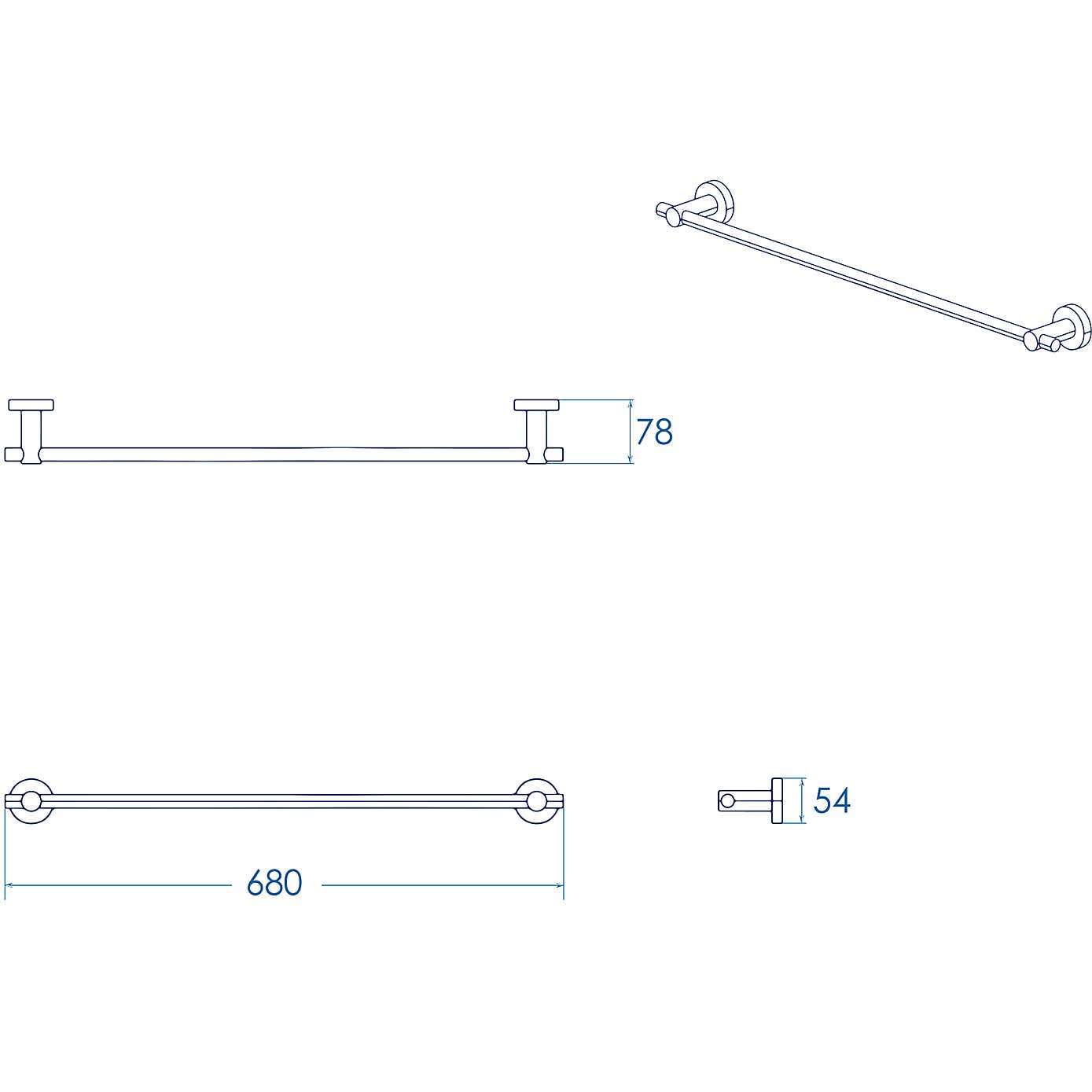 Epsom Flexi-FixTM Matt Black Towel Rail
