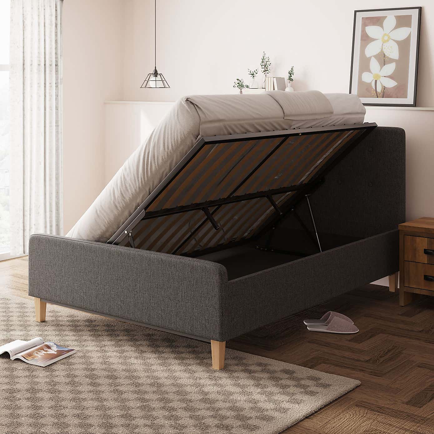 Ashbourne Fabric Ottoman Bed