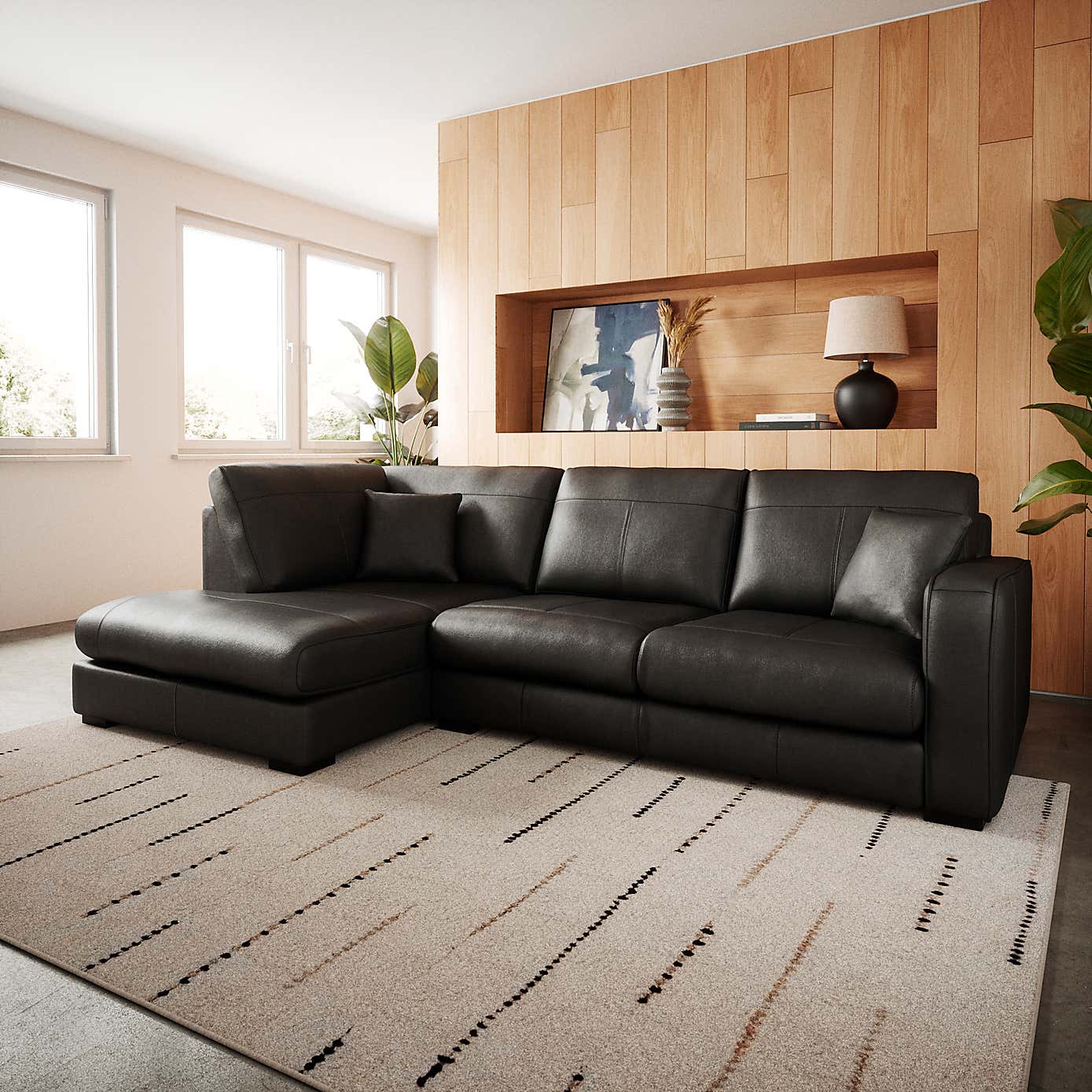 Carson Vintage Leather Large Corner Chaise Sofa