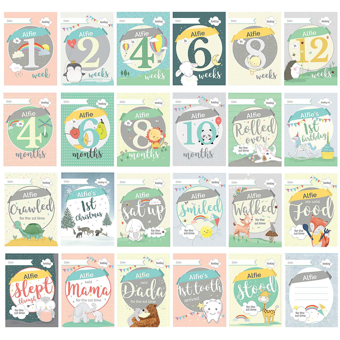 Personalised Baby Cards Milestone Moments