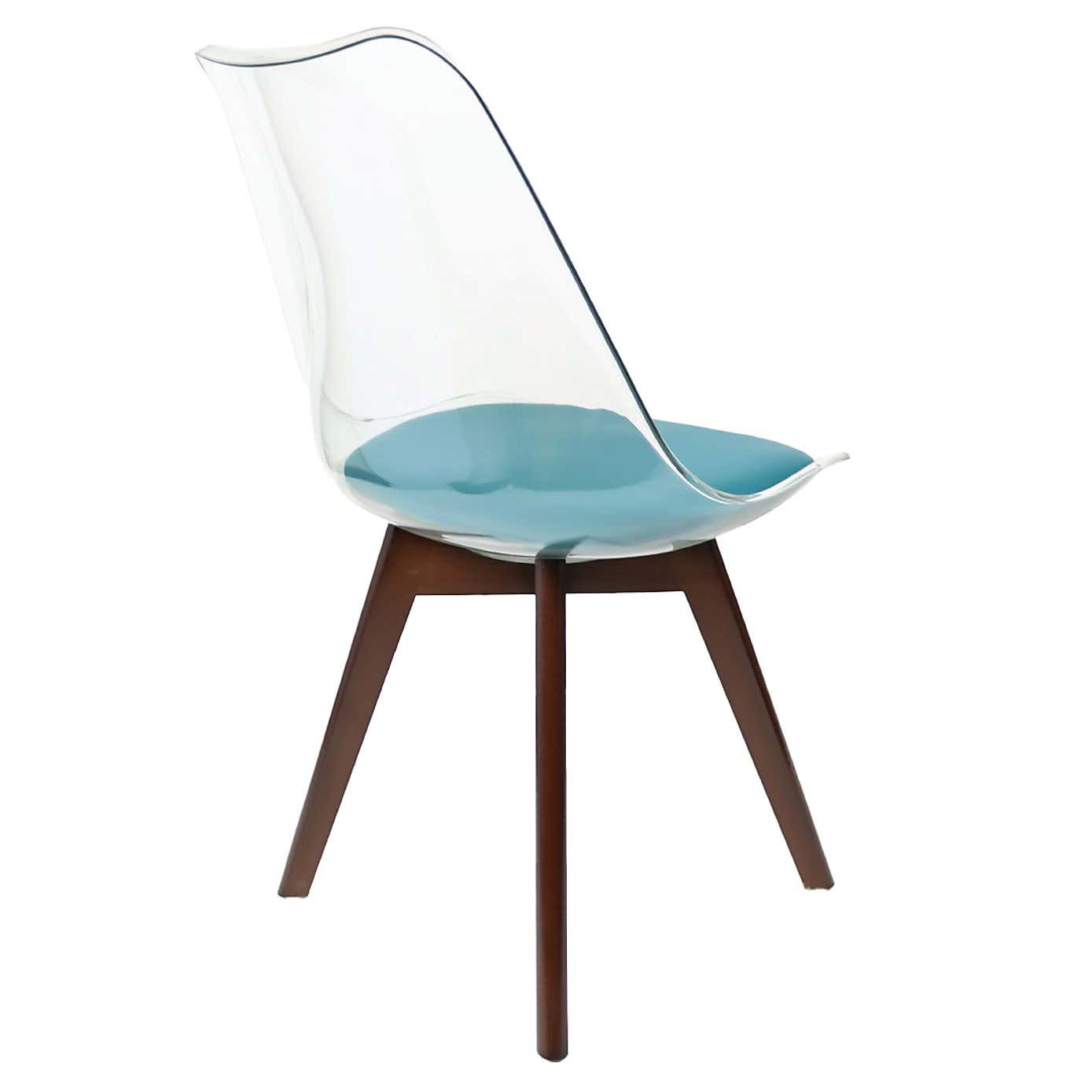 Fusion Living Soho Clear Plastic Dining Chair with Squared Legs