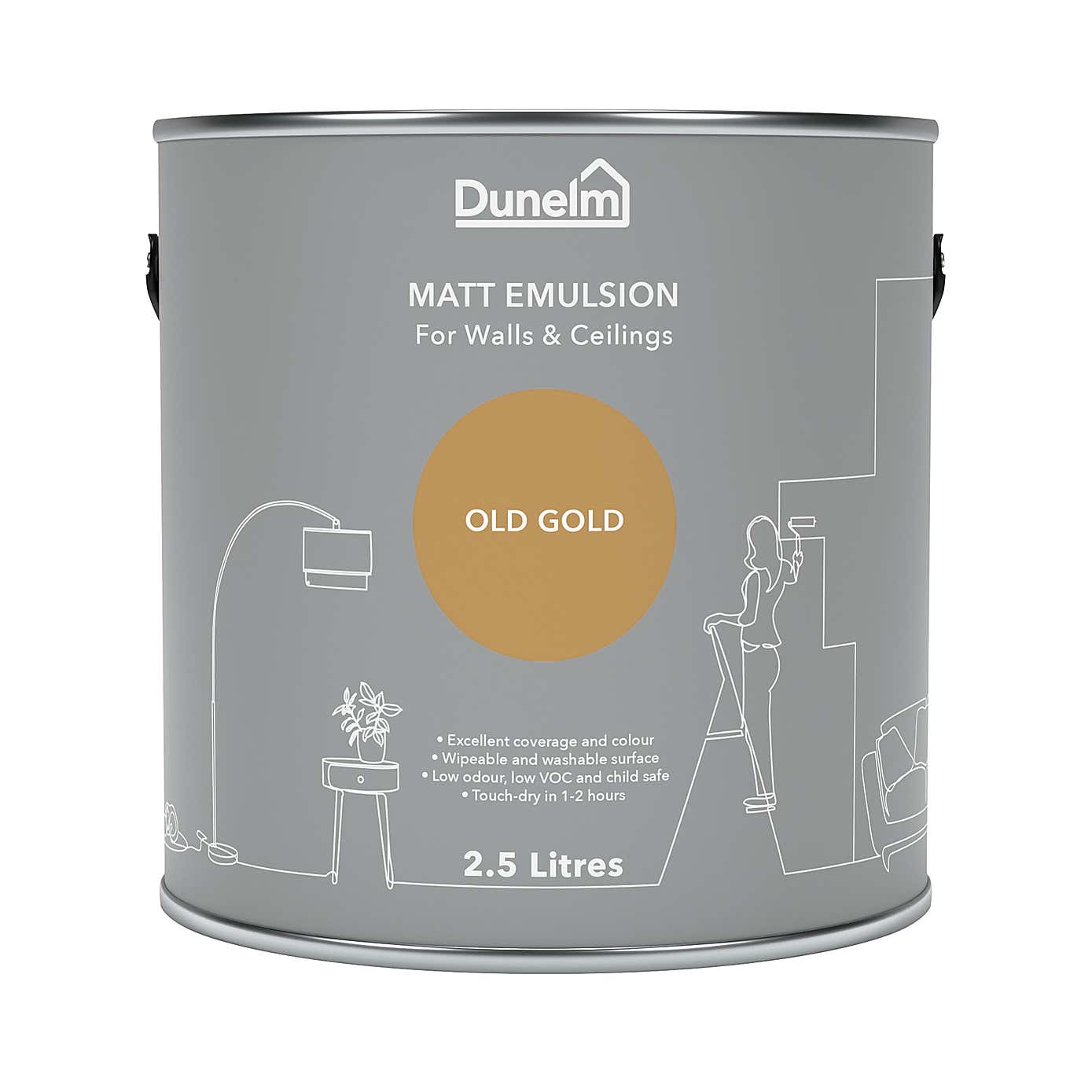 Dunelm Old Gold Matt Emulsion Paint