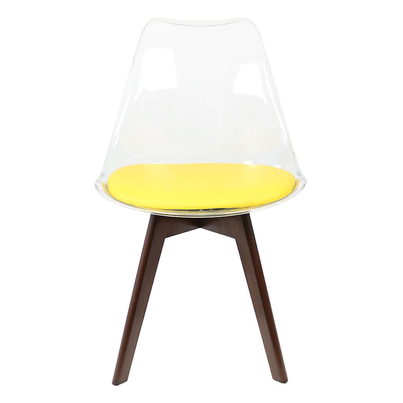 Fusion Living Soho Clear Plastic Dining Chair with Squared Legs