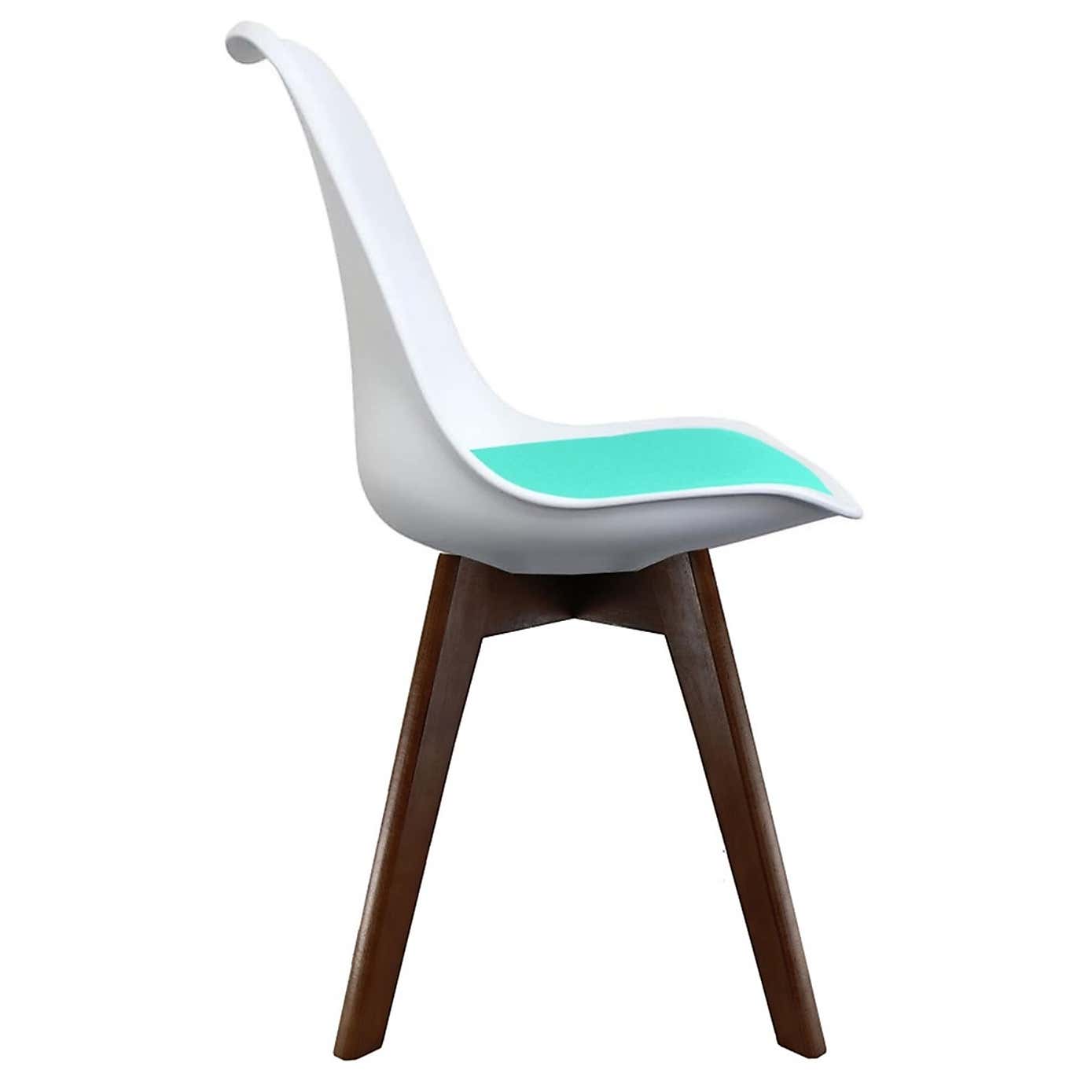 Fusion Living Soho White Plastic Dining Chair with Squared Legs