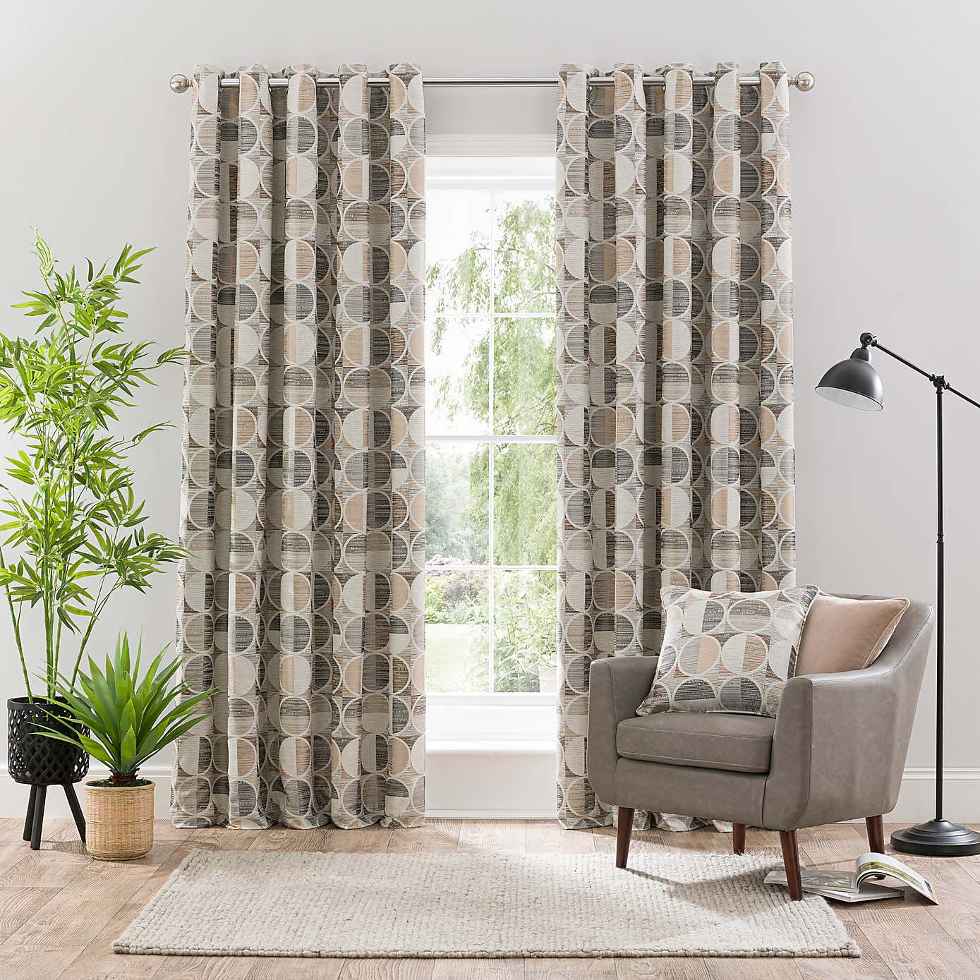 Cai Circle Jacquard Eyelet Curtains