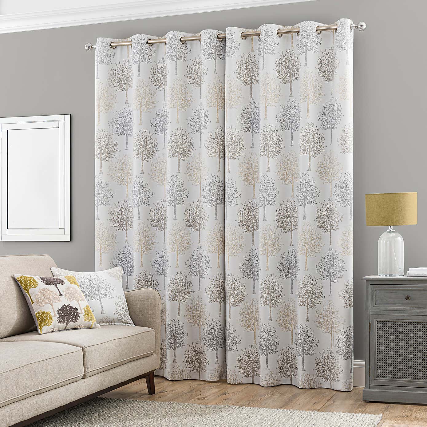 Jacquard Trees Eyelet Curtains