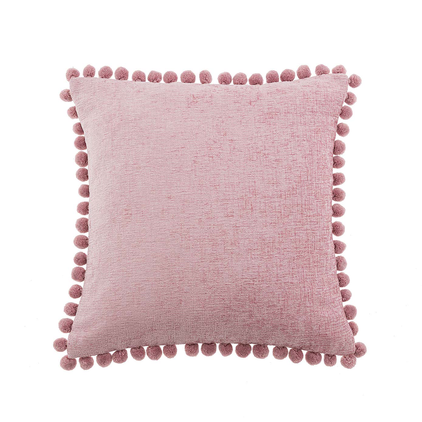 Chenille Square PomPom Cushion
