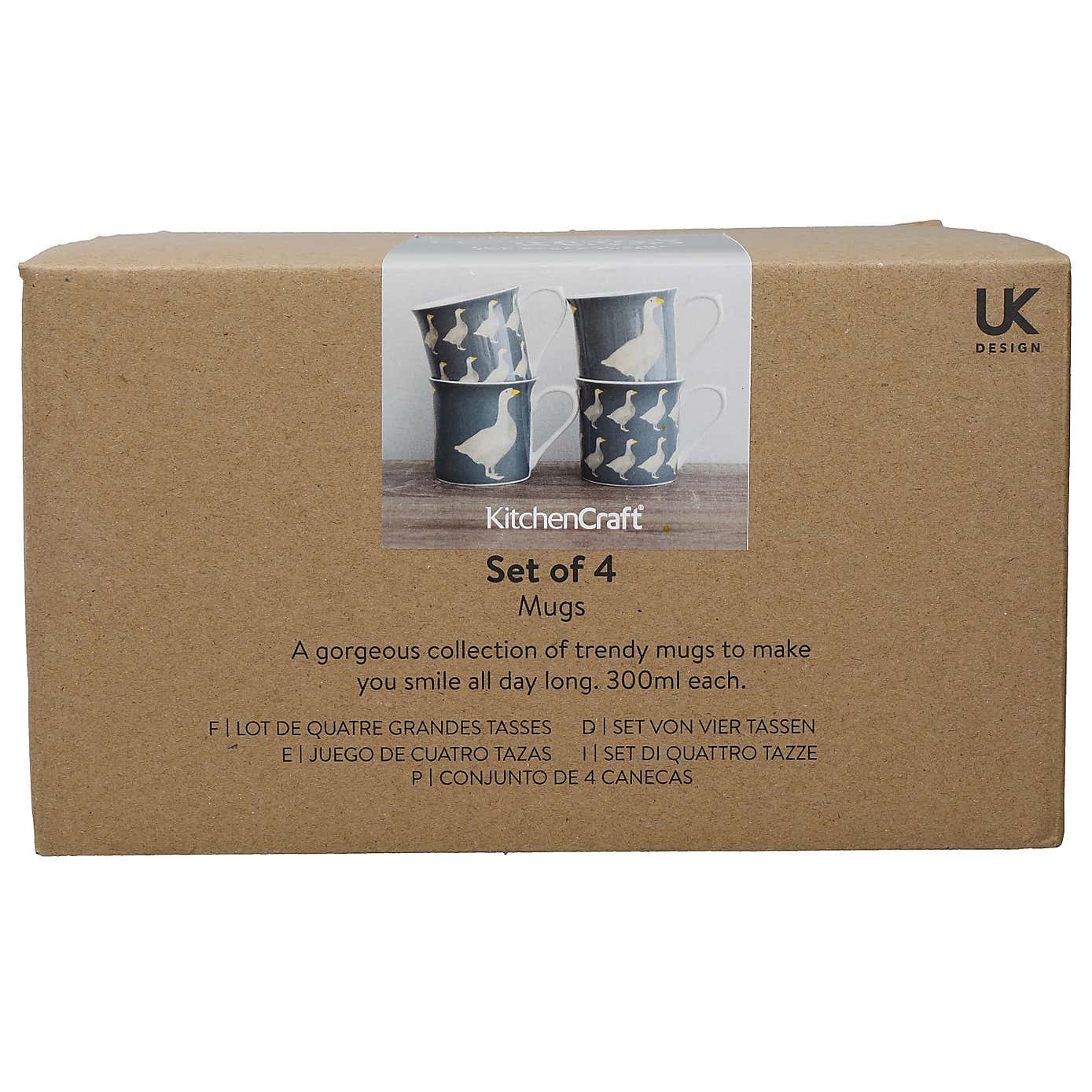 Kitchencraft Set of 4 Goose Green Stoneware Mugs