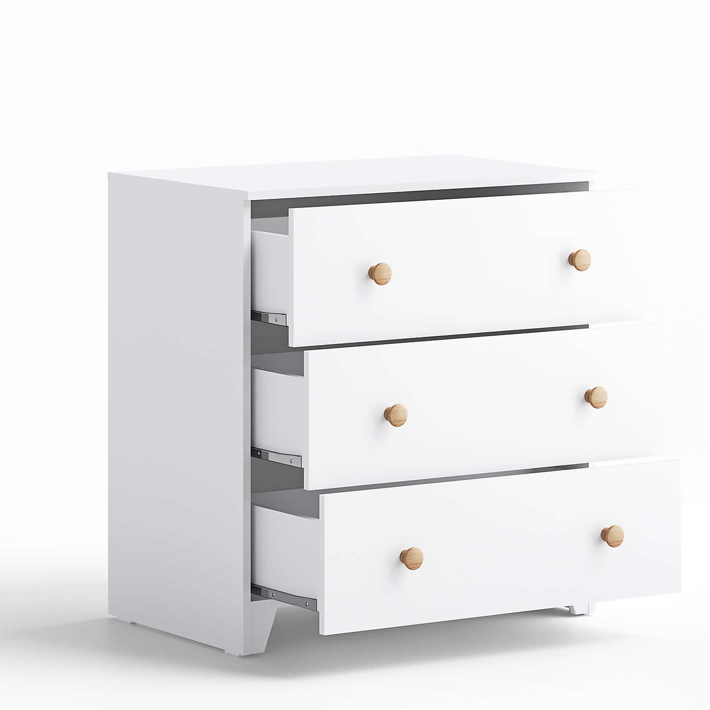 Little Acorns Classic Oak Effect 3 Drawer Chest and Wardrobe Nursery Set