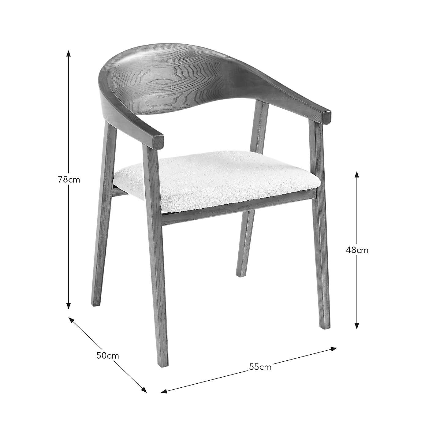 Oskar Dining Chair, Boucle