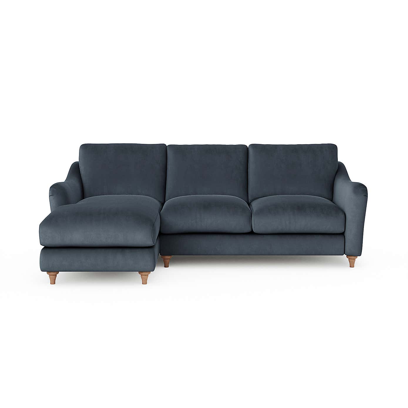 Hattie Matte Plush Velvet Corner Chaise Sofa