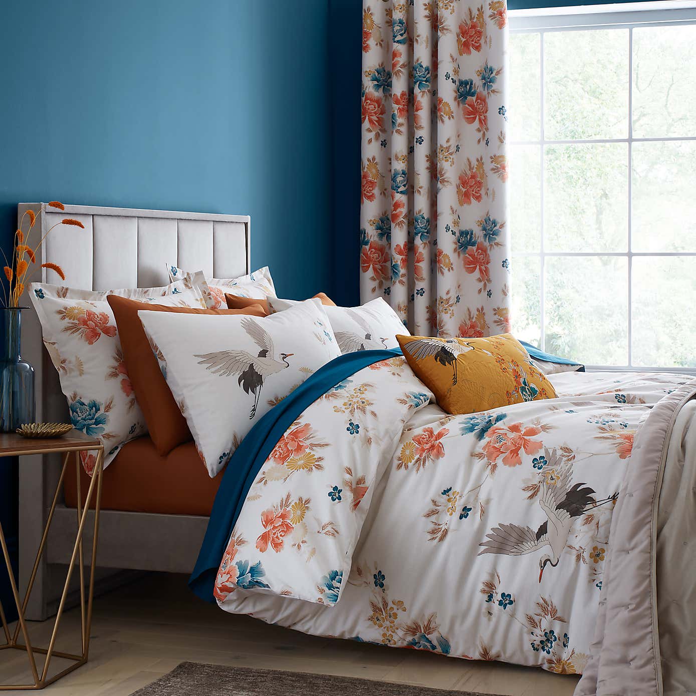 Akemi Cranes Blackout Eyelet Curtains