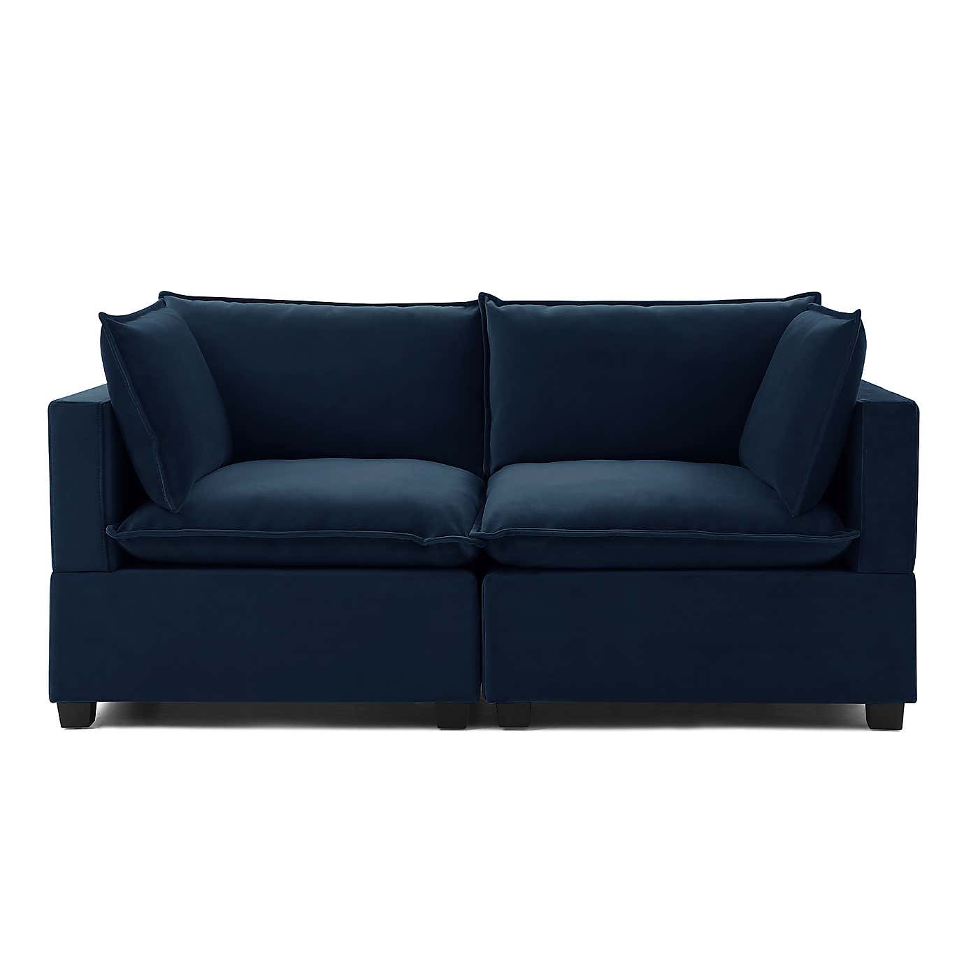 Moda 2 Seater Modular Sofa, Navy Velvet