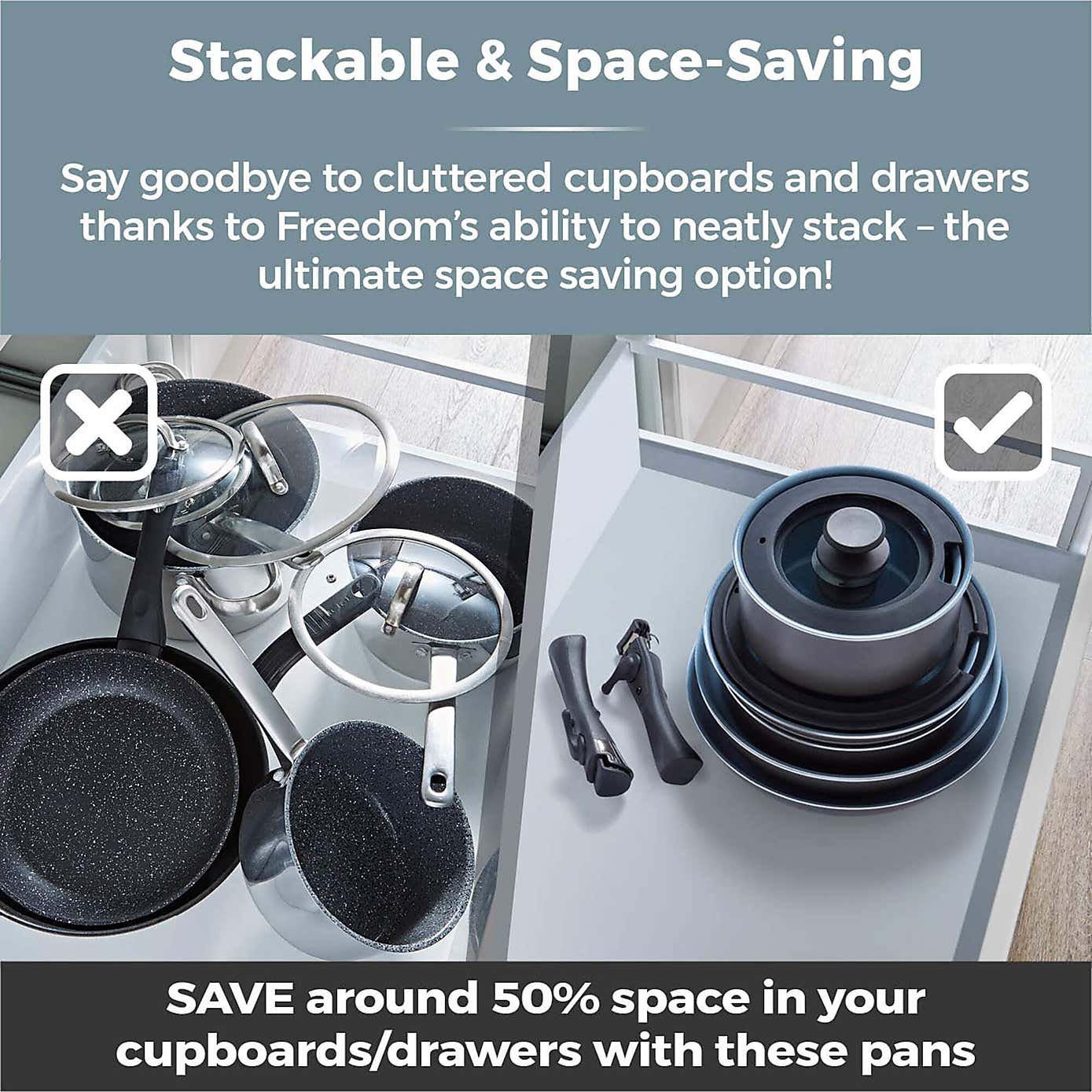 Tower Freedom Non-Stick Aluminium 7 Piece Pan Set