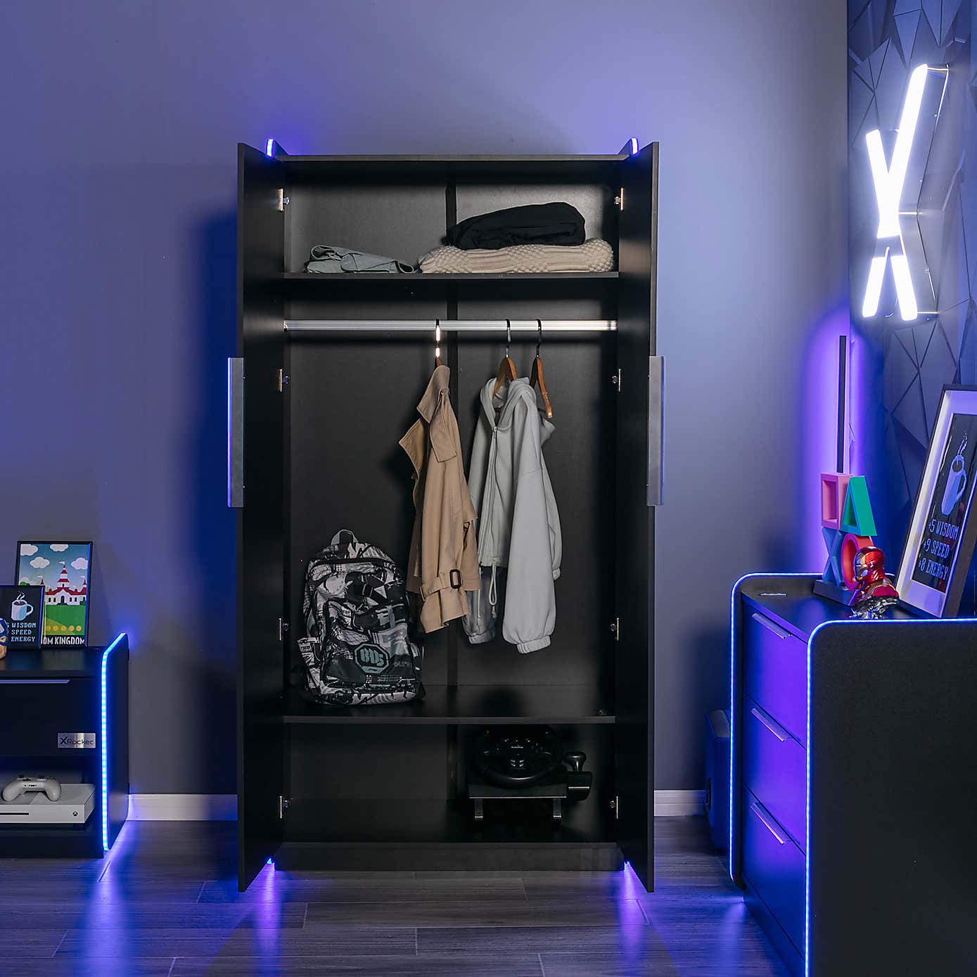 Electra 2 Door Wardrobe with LED Lights