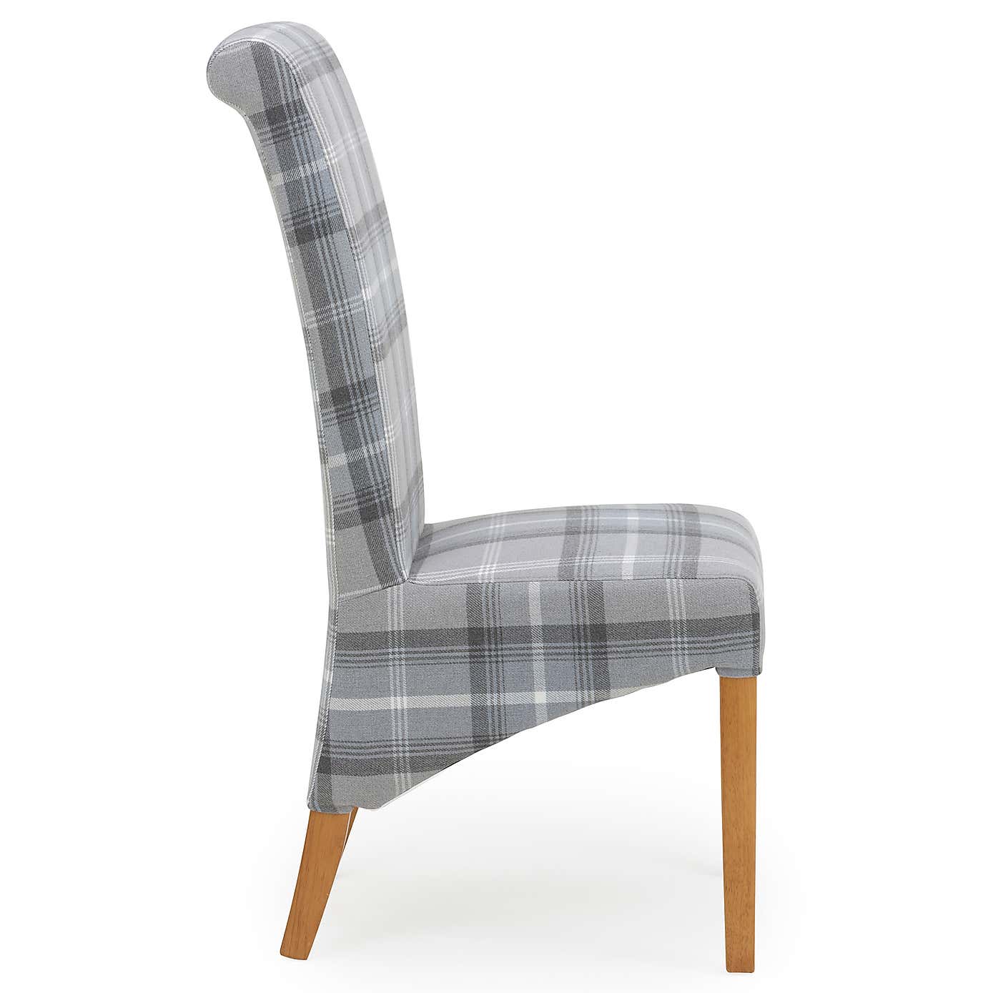 Set of 2 Chester Dining Chairs, Woven Check Fabric