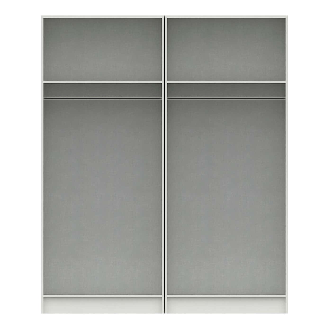 Parker Grey 4 Door Mirrored Wardrobe