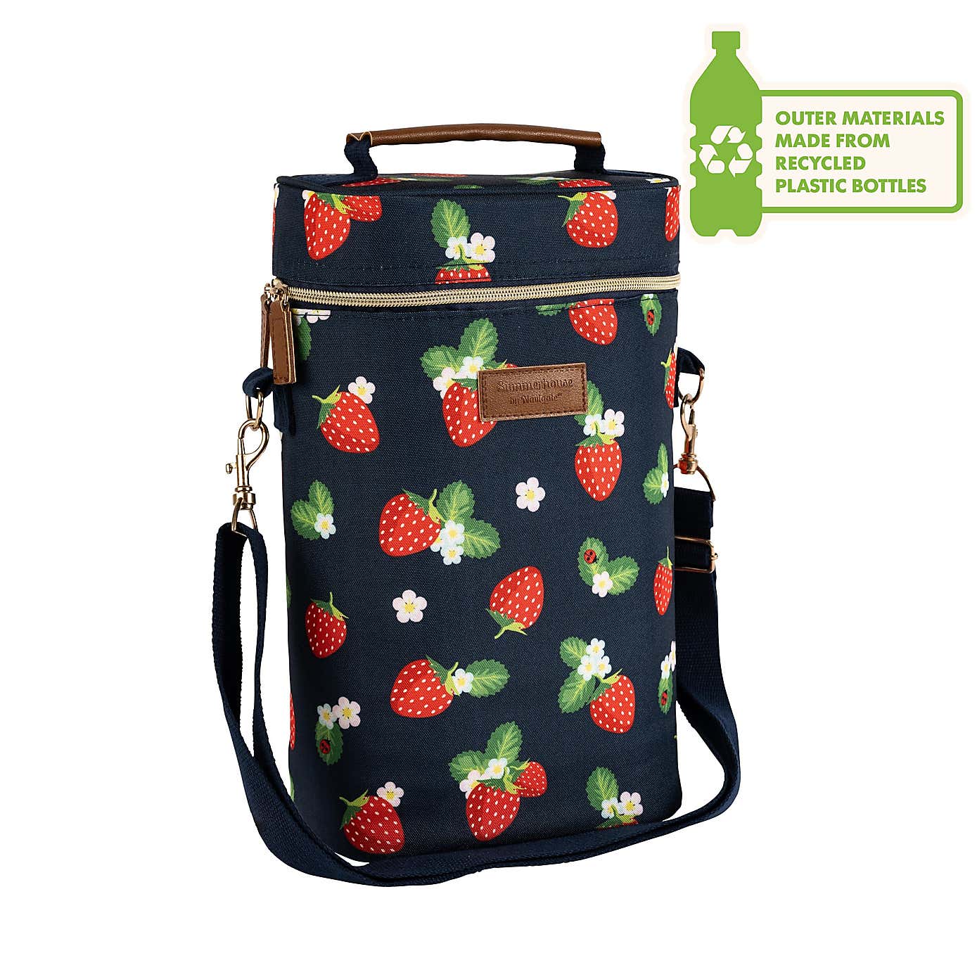 Strawberries & Cream Insulated 2 Bottle Carrier