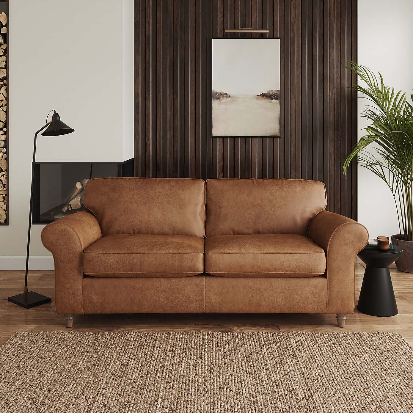 Flori Arizona 3 Seater Sofa, Faux Leather