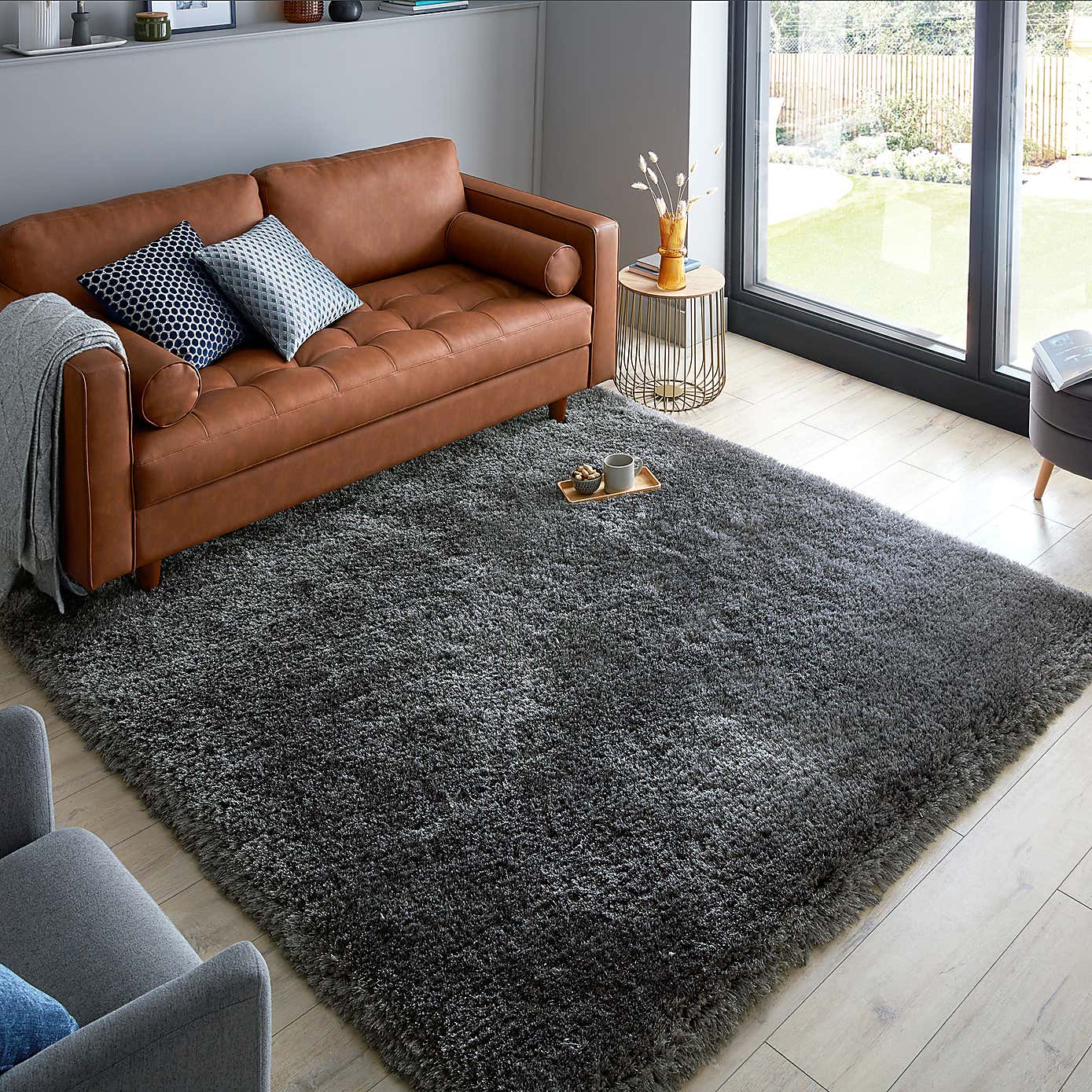 Jewel Shaggy Square Rug