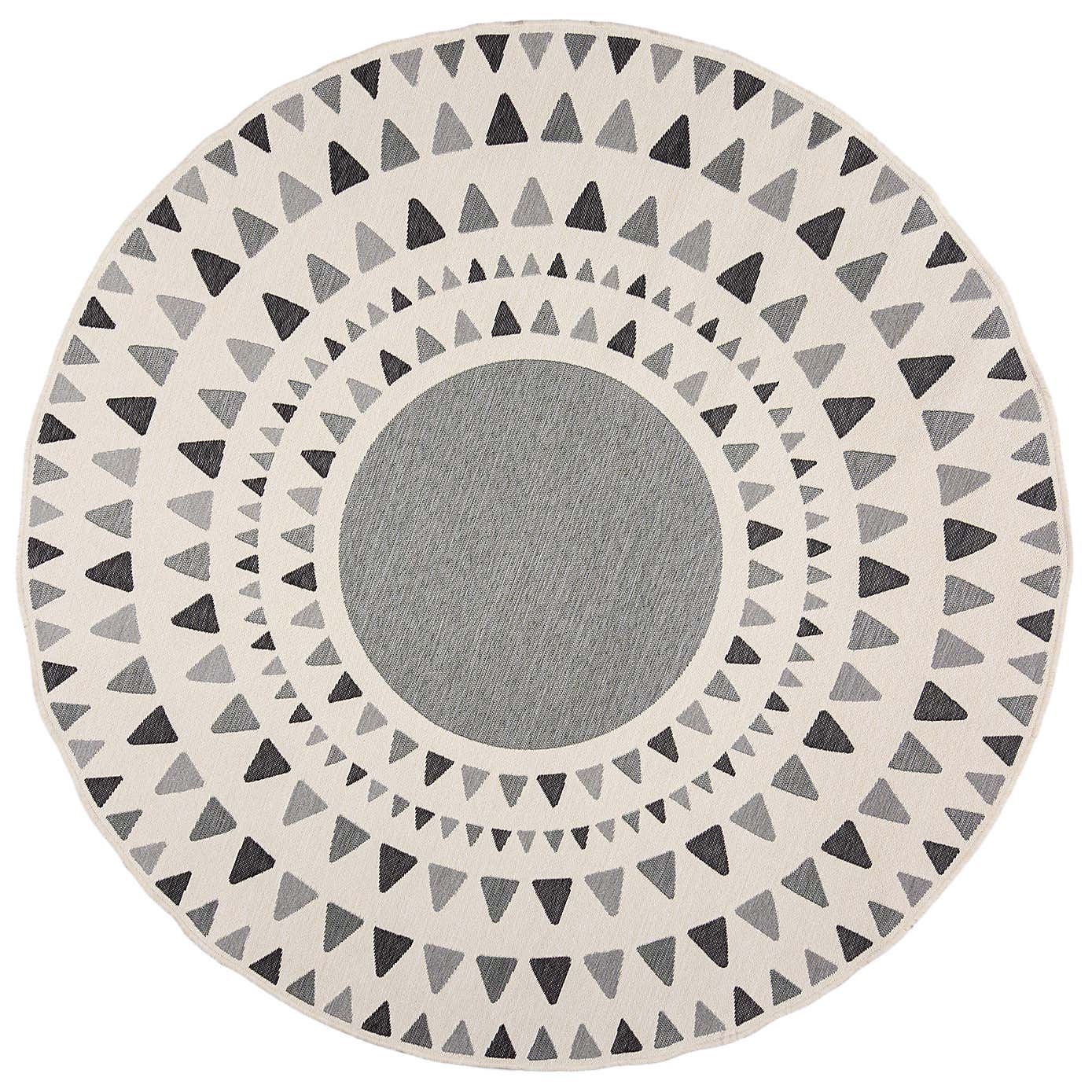 Shadow Rays Geometric Indoor Outdoor Circle Rug
